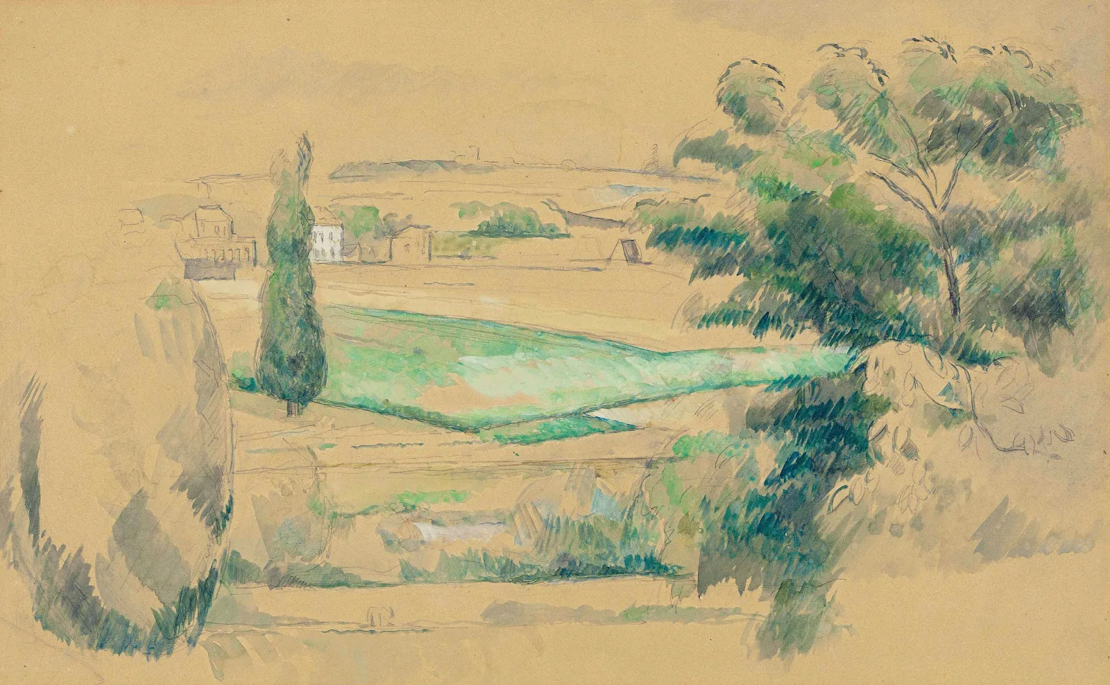 Paysage Environs De Melun Wall Art by Paul Cézanne - Canvas Print