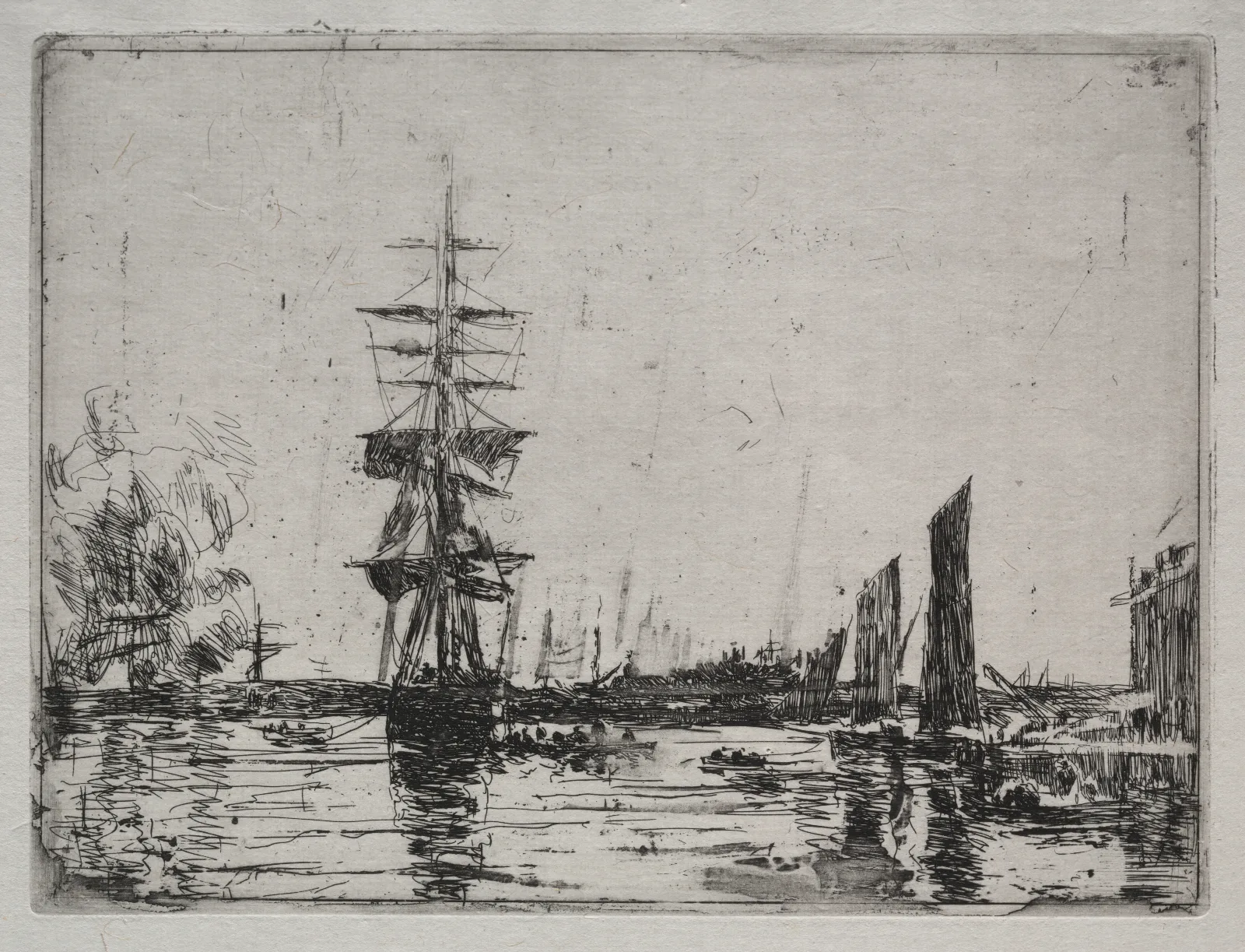 Boats At Anchor 2 Wall Art by Eugène Boudin - Canvas Print