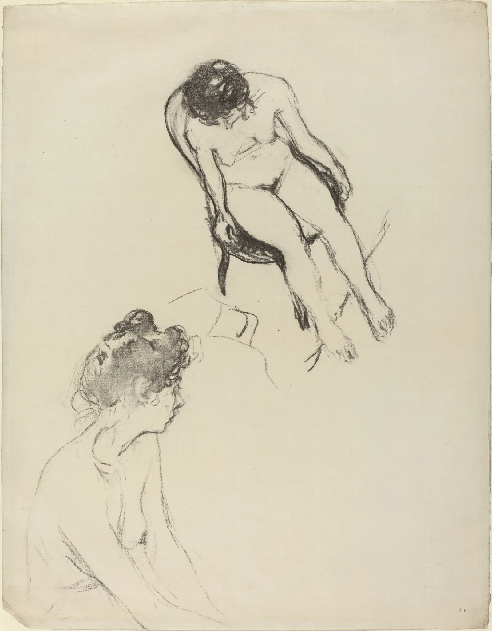 Two Nude Figure Studies Wall Art by Édouard Vuillard - Canvas Print