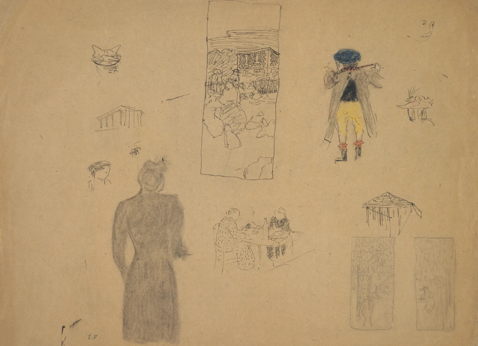 Sheet Of Studies For Le Jardin Public Wall Art by Édouard Vuillard - Canvas Print