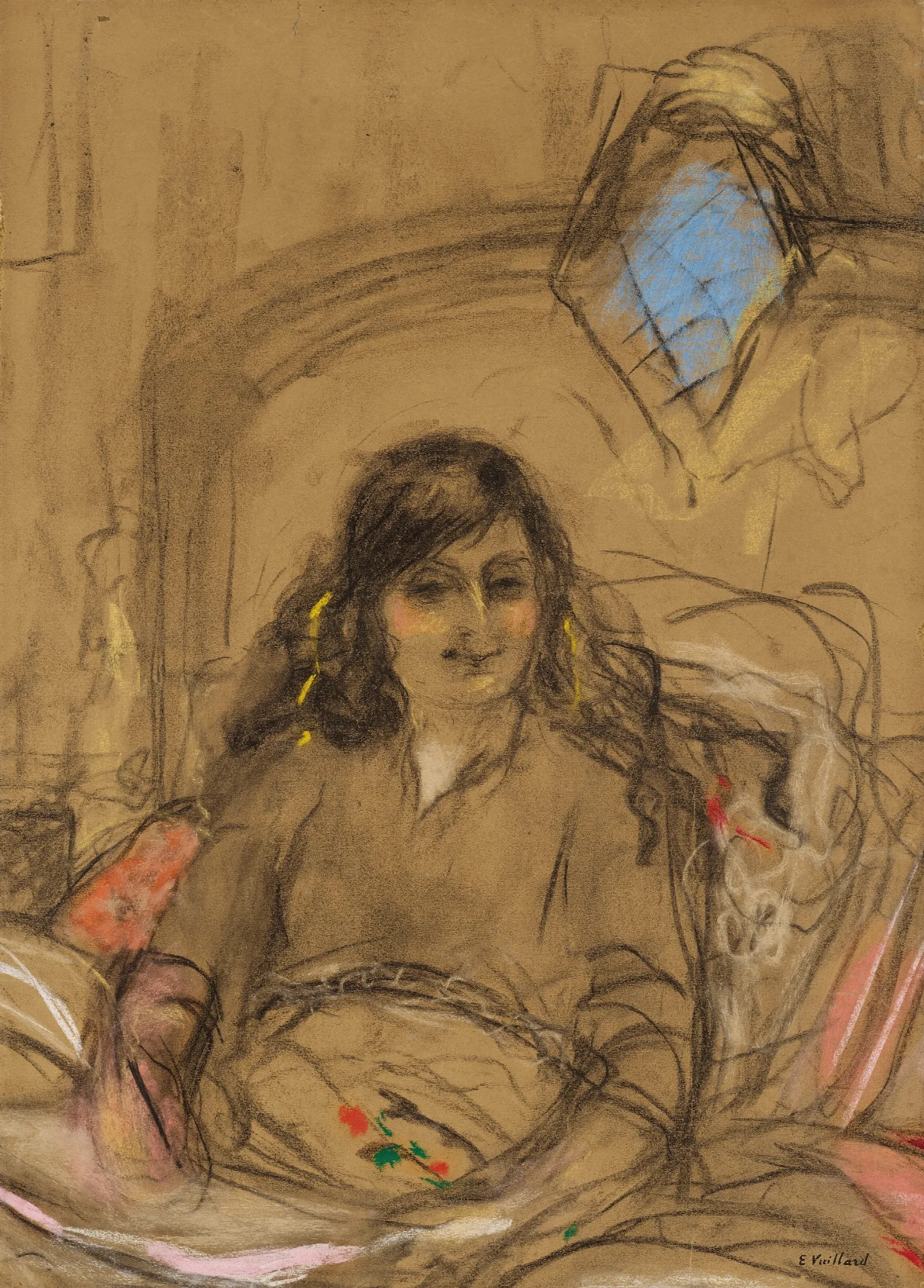 Etude Pour Le Portrait De La Comtesse Anna De Noailles 2 Wall Art by Édouard Vuillard - Canvas Print