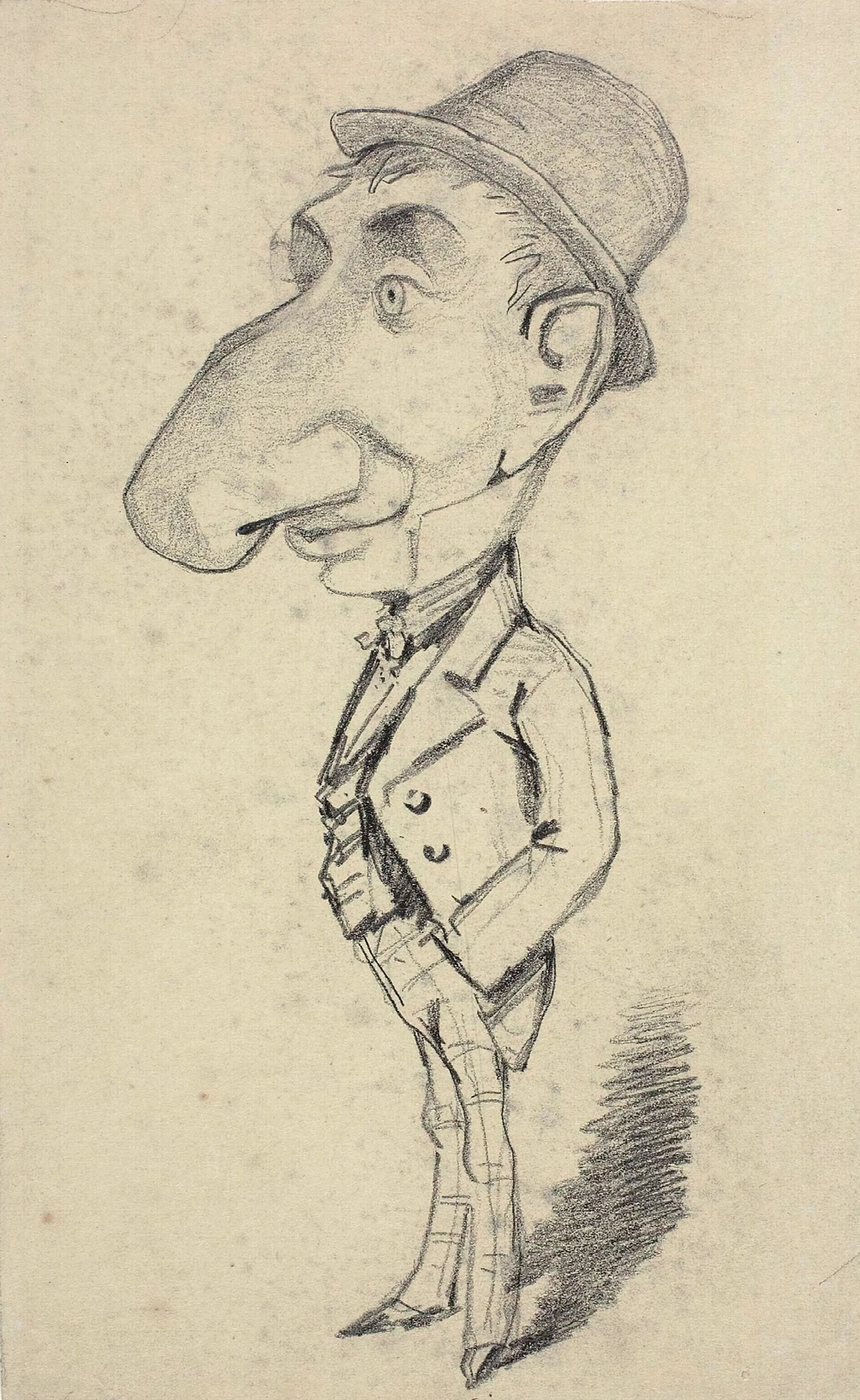 Caricature Of A Man With A Large Nose Wall Art by Claude Monet - Canvas Print