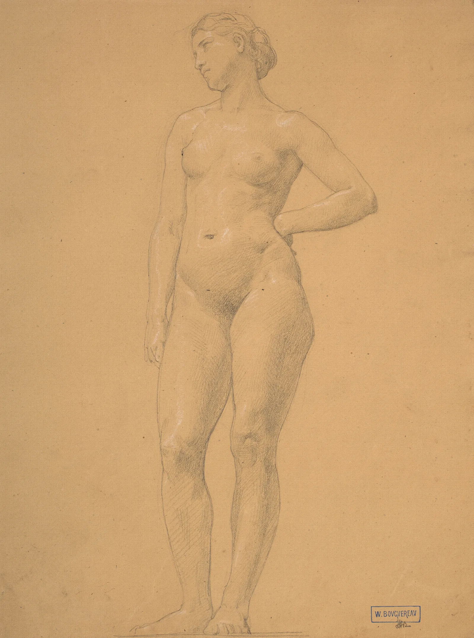 Study Of Female Nude 5 Wall Art by William Bouguereau - Canvas Print