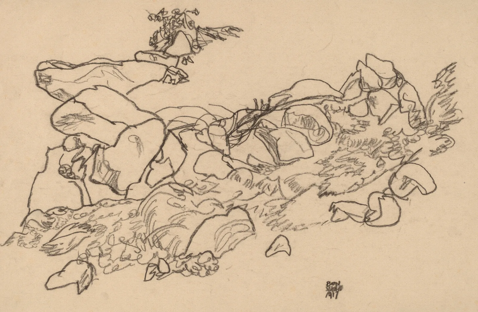 Mountain Stream 2 Wall Art by Egon Schiele - Canvas Print