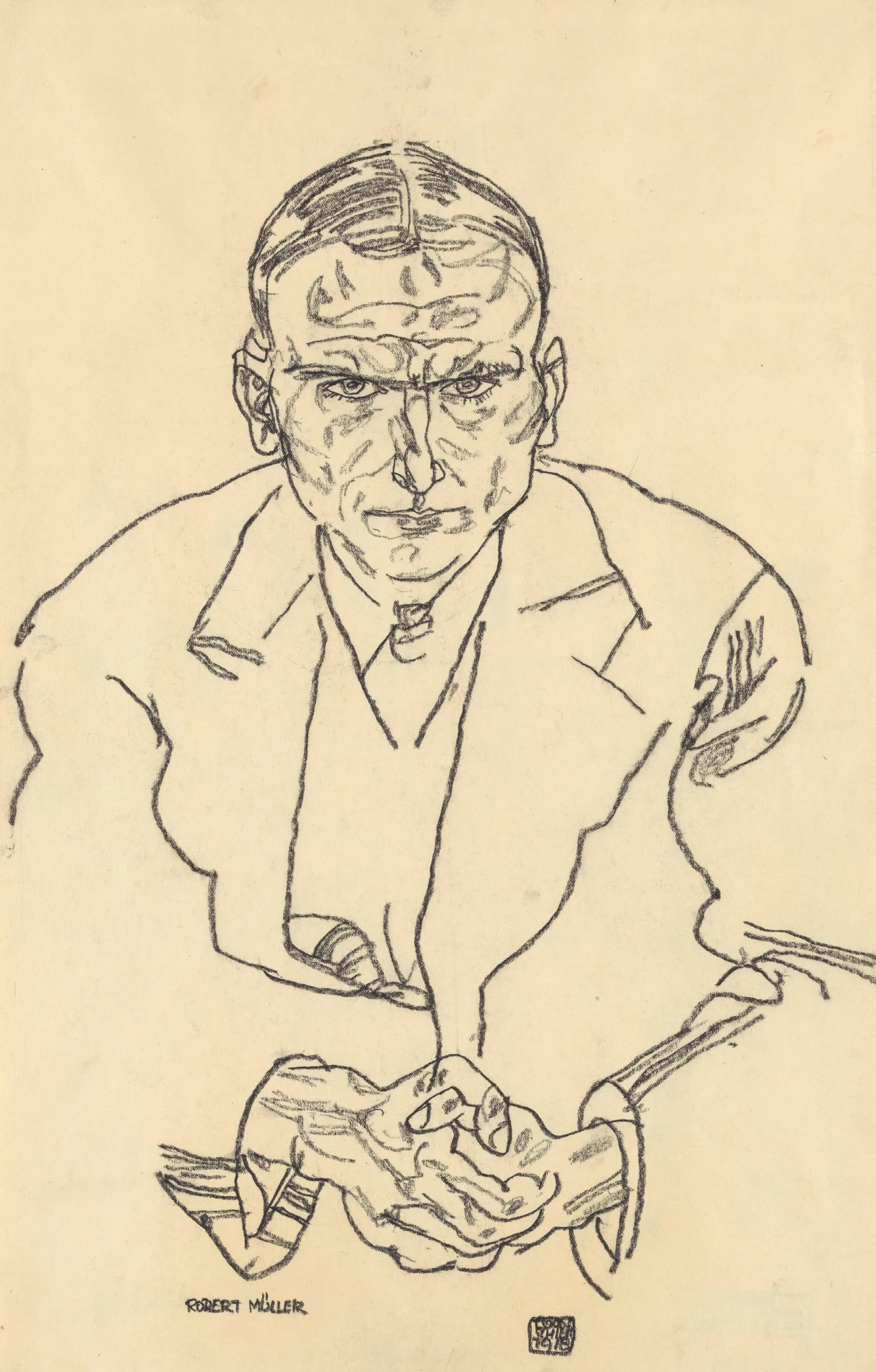 Portrat Des Schriftstellers Robert Muller Wall Art by Egon Schiele - Canvas Print