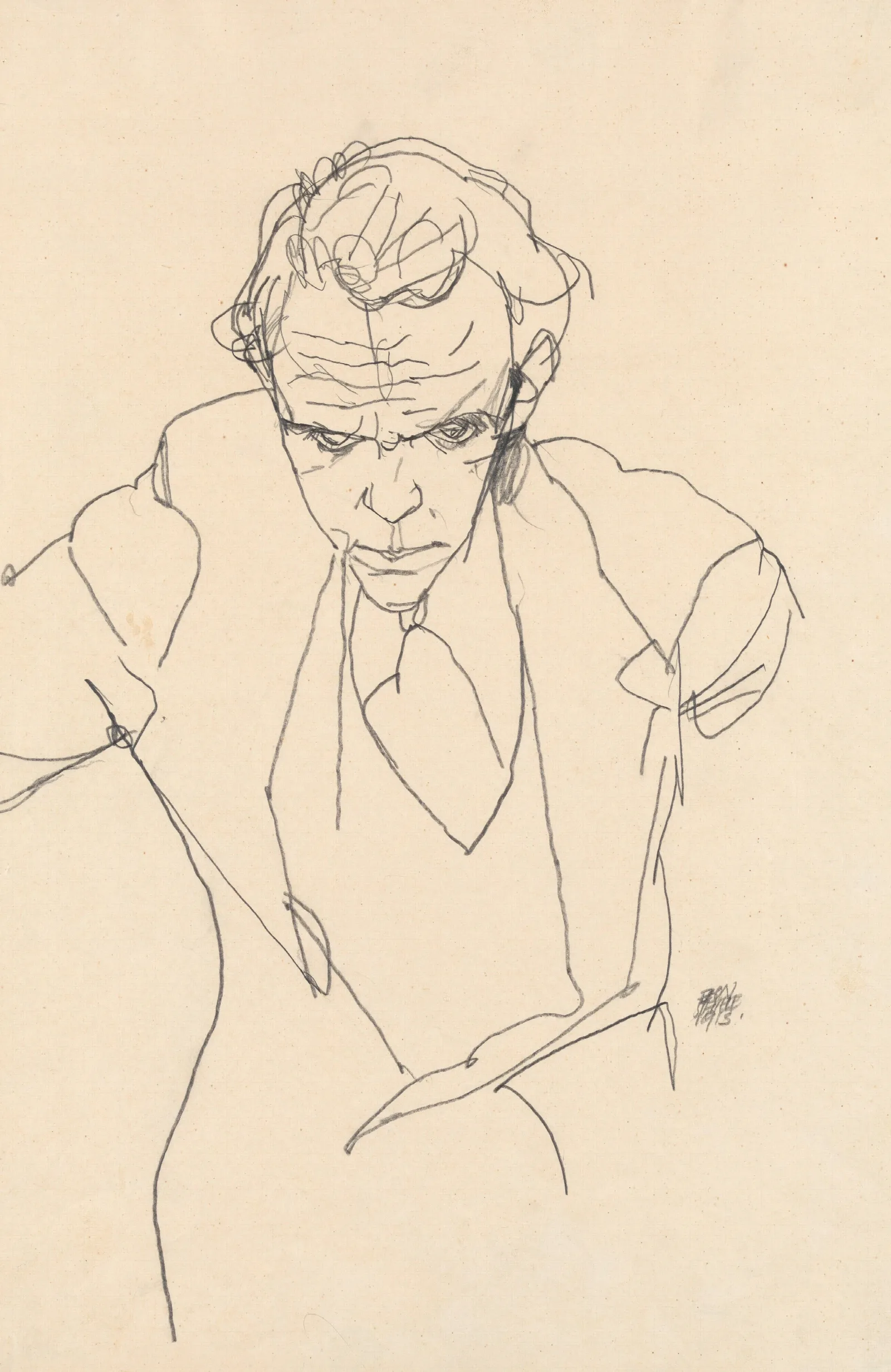 Roderick Mac Kay Pianist Wall Art by Egon Schiele - Canvas Print