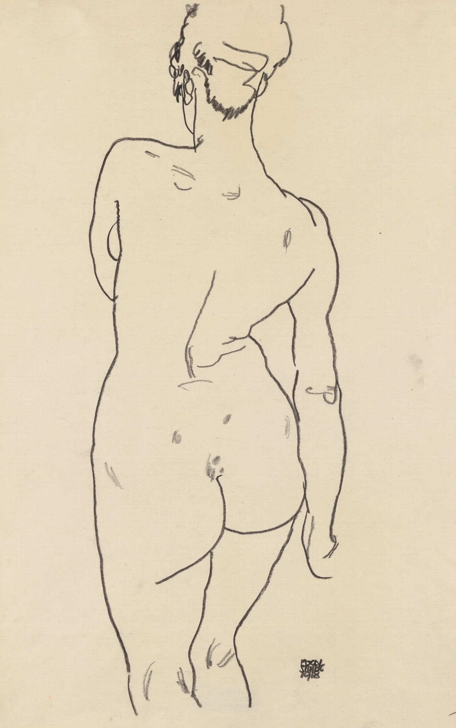 Weiblicher Ruckenakt Wall Art by Egon Schiele - Canvas Print