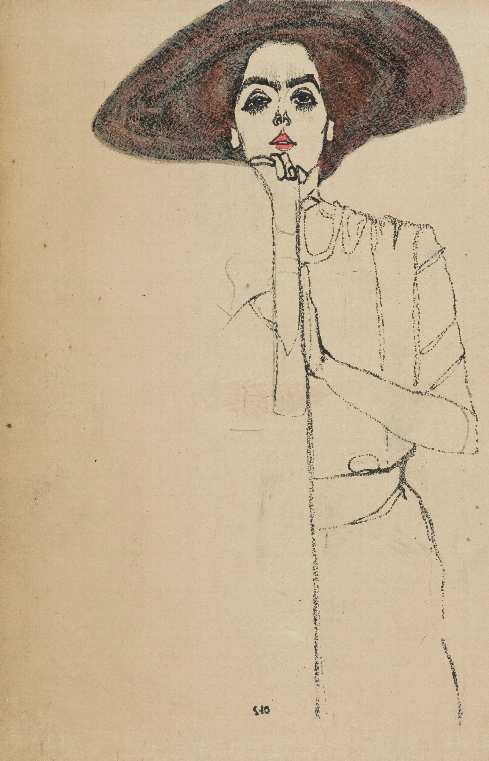 Portrait Of A Woman 135 Wall Art by Egon Schiele - Canvas Print