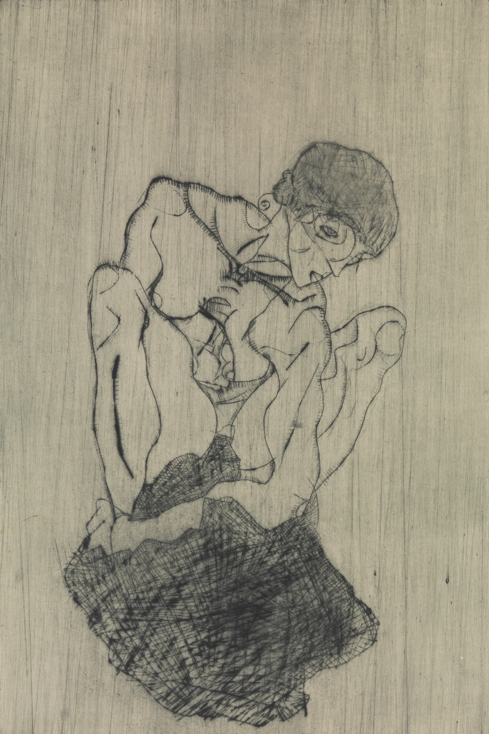 Sorrow 3 Wall Art by Egon Schiele - Canvas Print