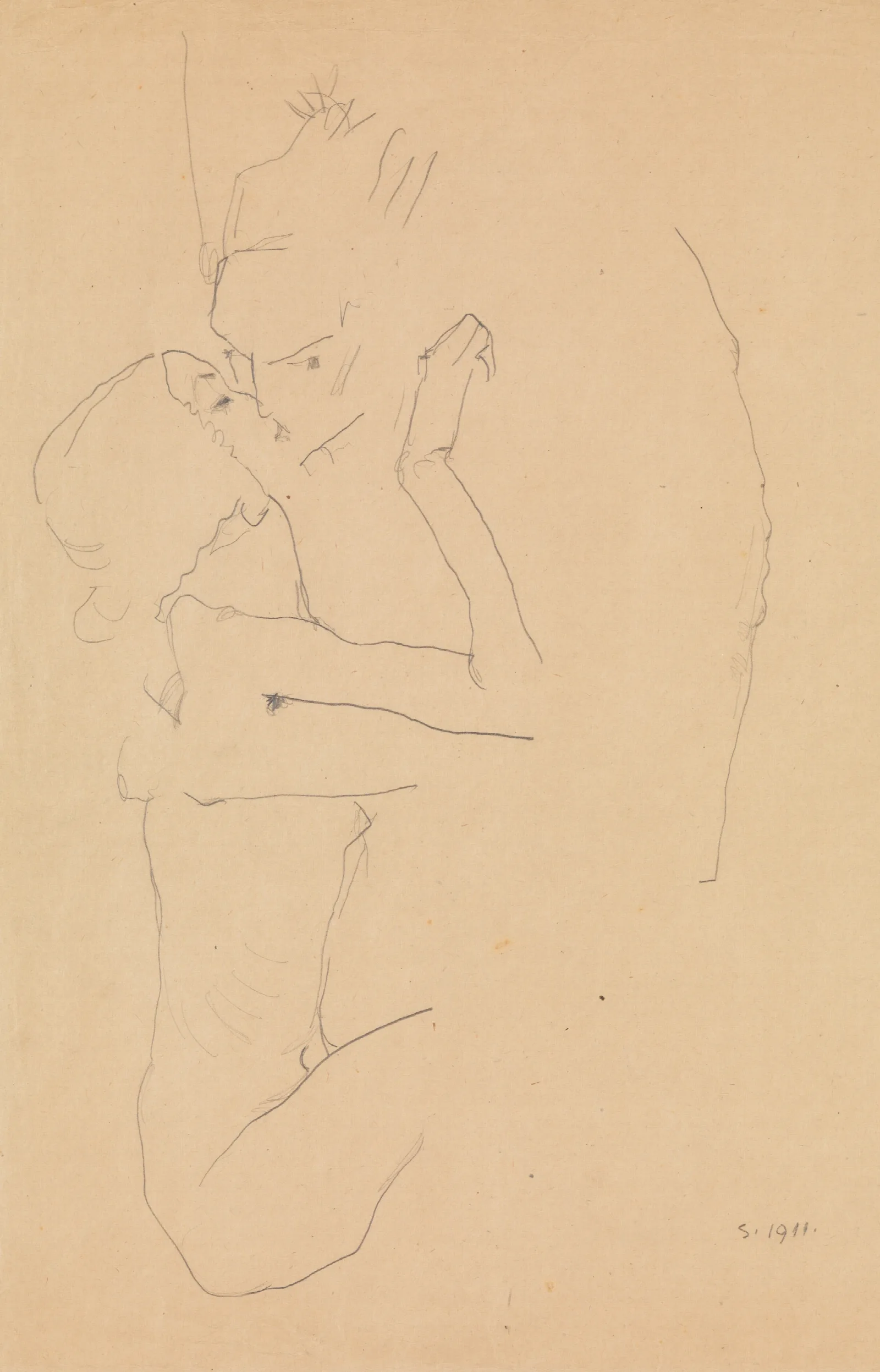 The Kiss 12 Wall Art by Egon Schiele - Canvas Print
