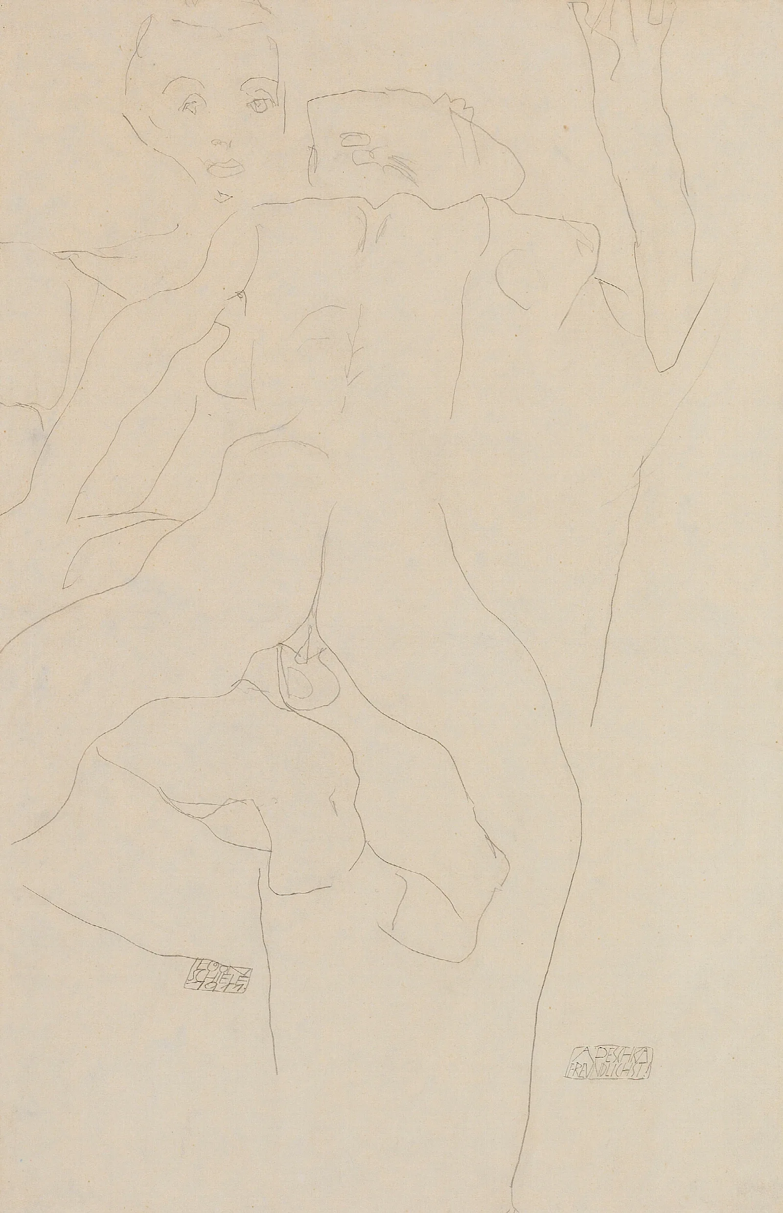 Liebespaar 3 Wall Art by Egon Schiele - Canvas Print