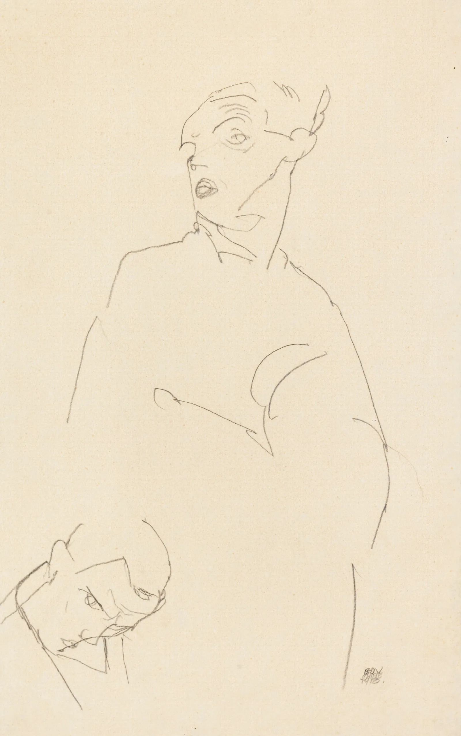 Selbstportrat 25 Wall Art by Egon Schiele - Canvas Print