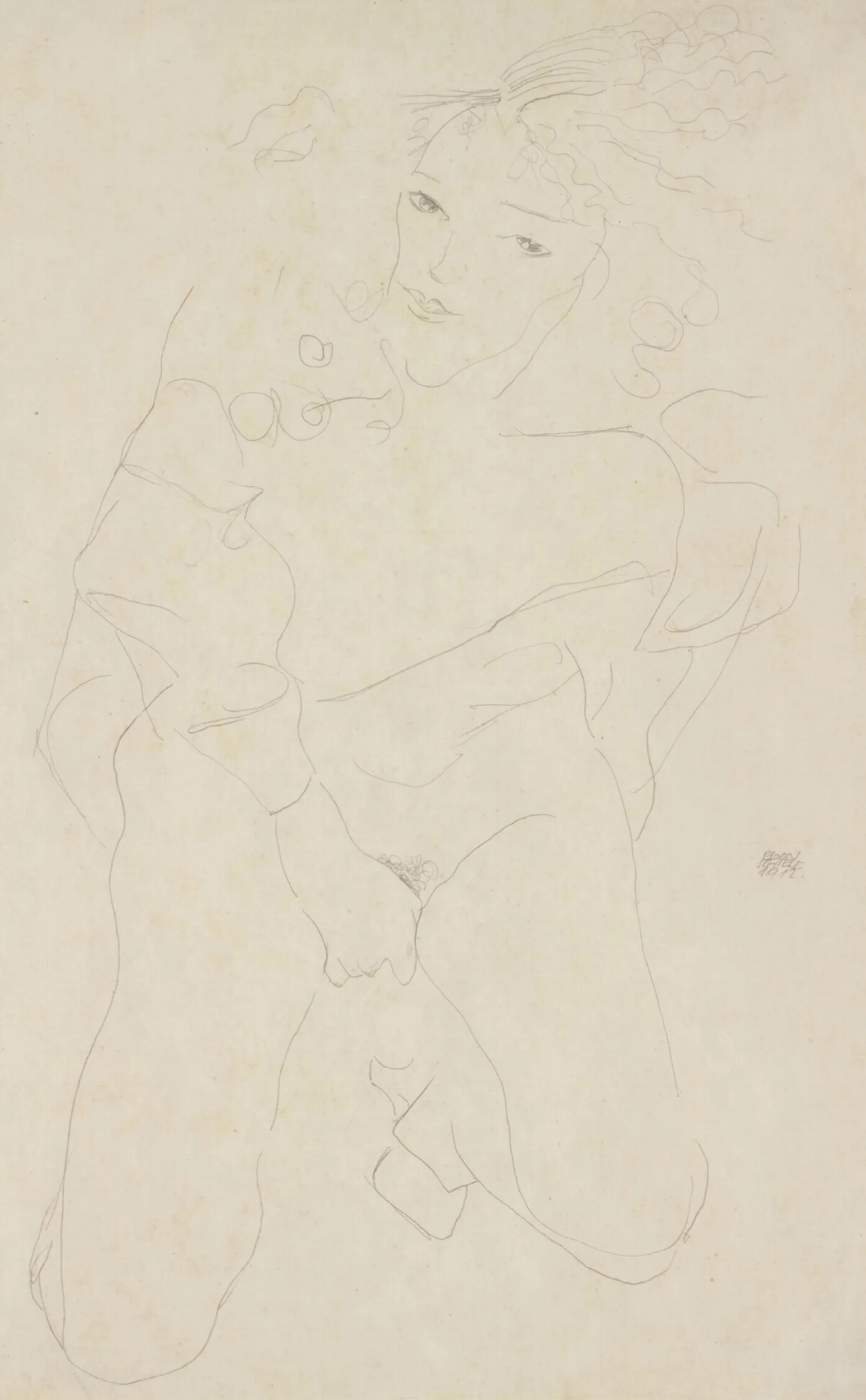 Akt Nude 2 Wall Art by Egon Schiele - Canvas Print