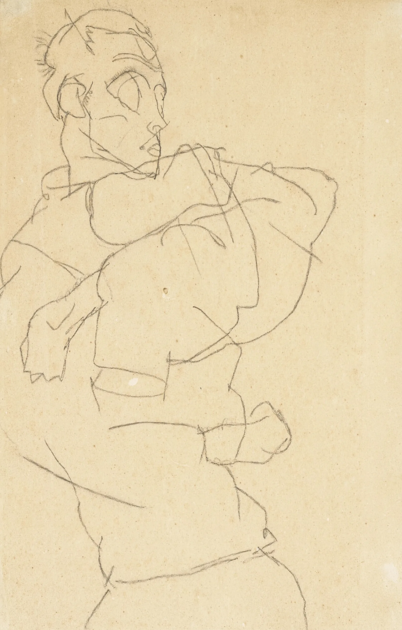 Selbstdarstellung Self Portrait Wall Art by Egon Schiele - Canvas Print