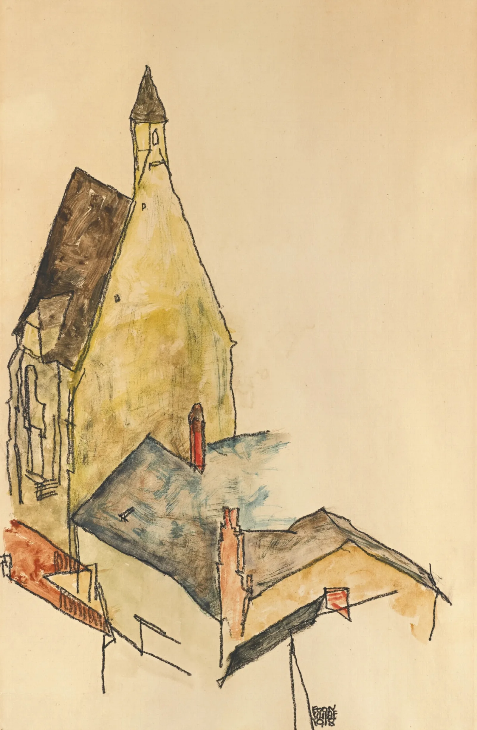 Spitalskirche Modling Church Hospital Modling Wall Art by Egon Schiele - Canvas Print