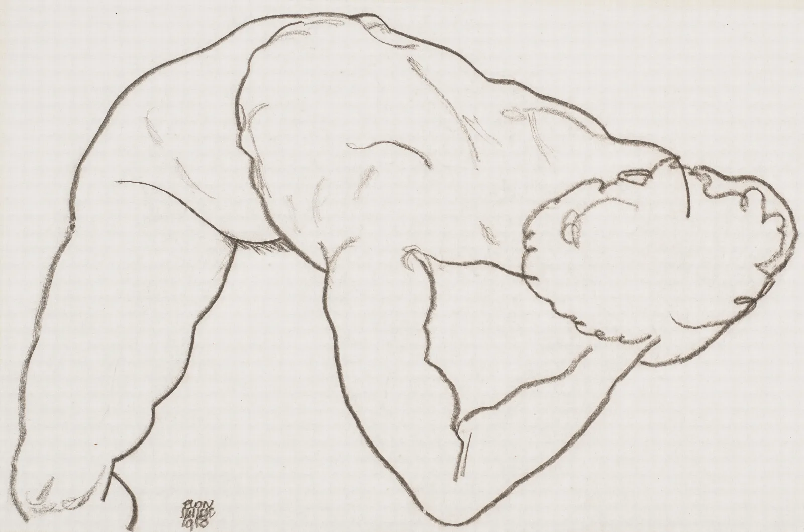 Weiblicher Akt 17 Wall Art by Egon Schiele - Canvas Print