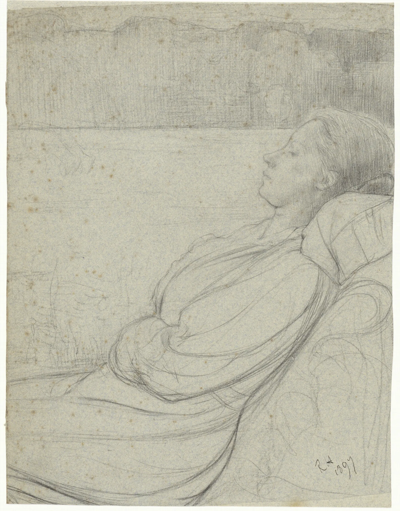 Henriette Roland Holst Van Der Schalk Liggend In Een Stoel Wall Art by Richard Nicolaüs Roland Holst - Canvas Print