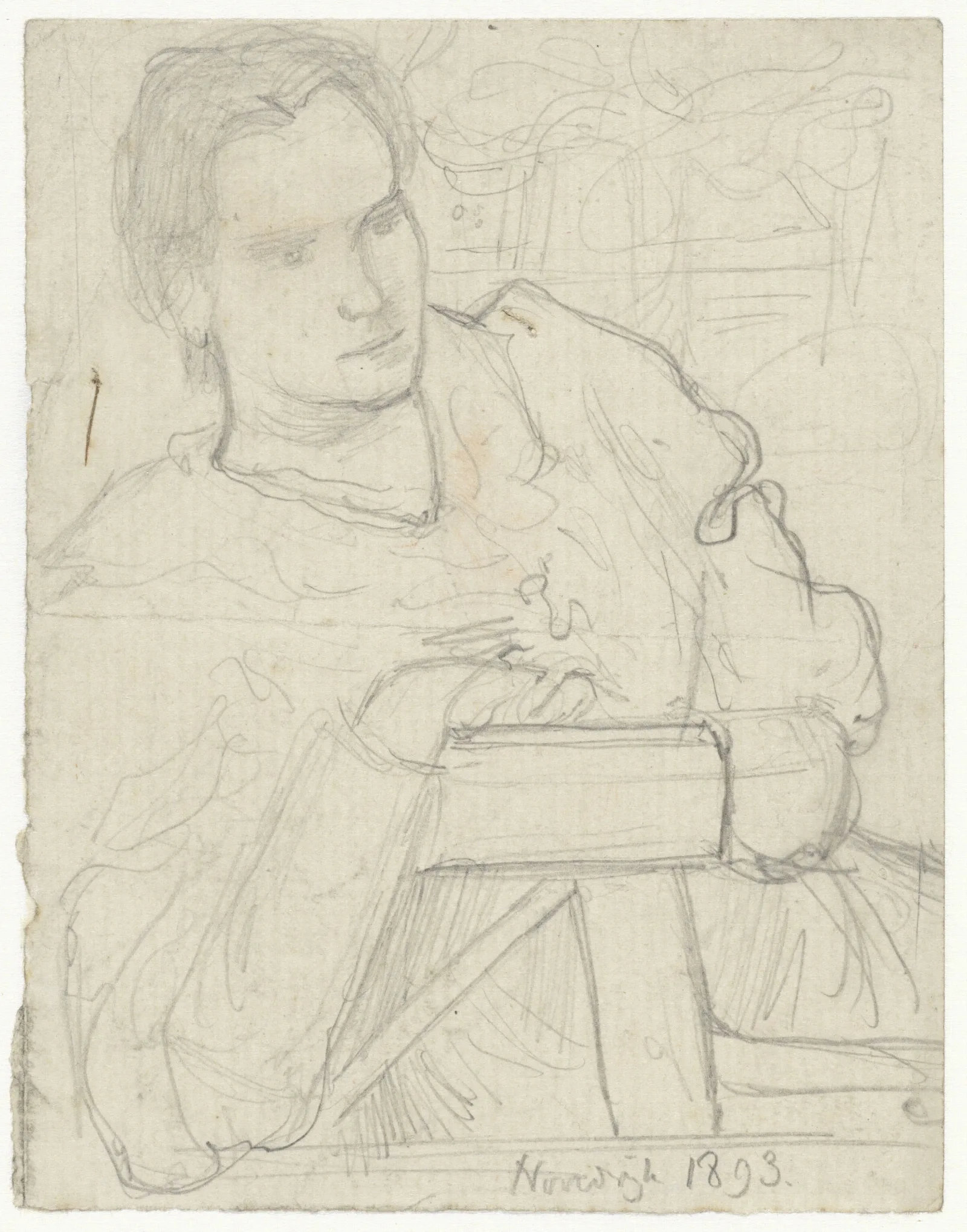 Henriette Roland Holst Van Der Schalk Zittend In Een Tuin Wall Art by Richard Nicolaüs Roland Holst - Canvas Print