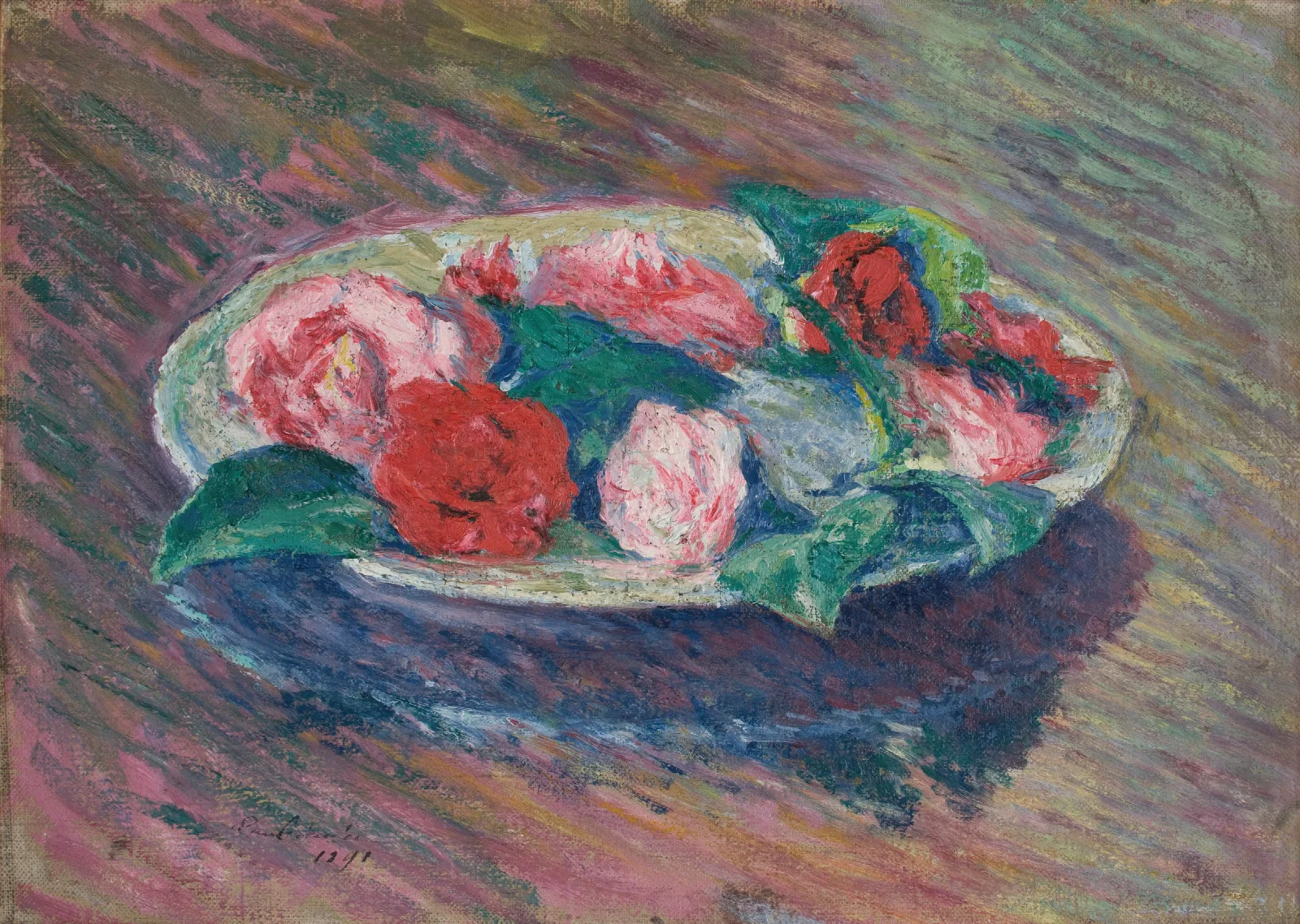 Camellias In A Bowl Wall Art by Józef Pankiewicz - Canvas Print