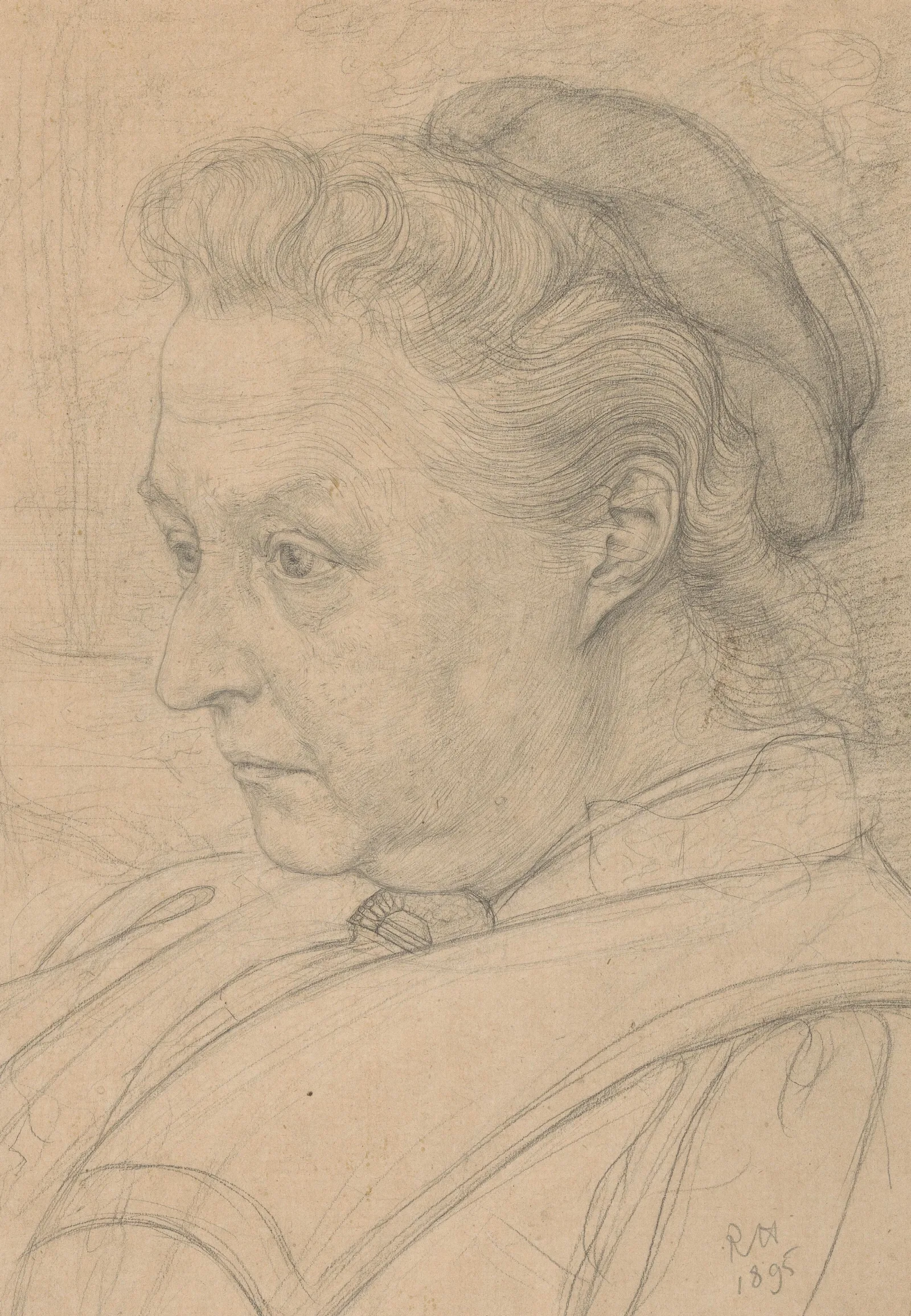 Portret Van De Moeder Van De Kunstenaar Mevrouw S Roland Holst Posthumus Wall Art by Richard Nicolaüs Roland Holst - Canvas Print