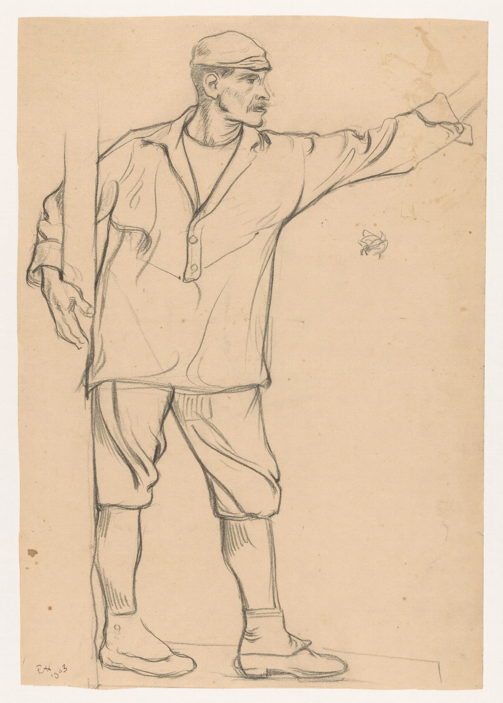 Staande Man Met Uitgestrekte Arm Wall Art by Richard Nicolaüs Roland Holst - Canvas Print