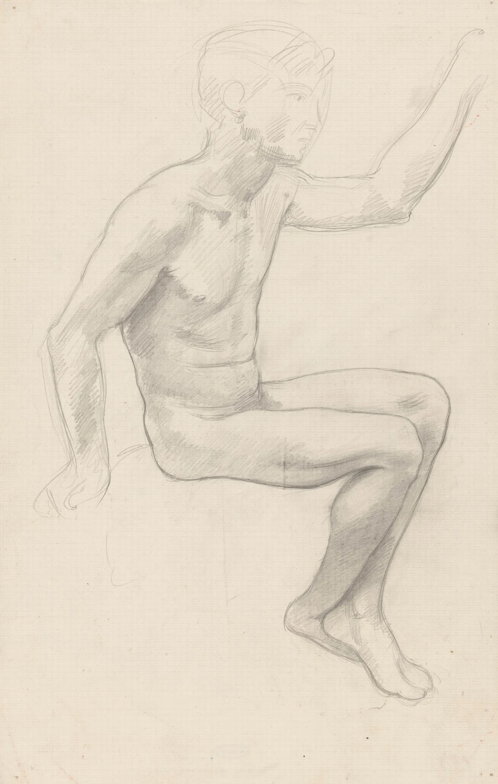 Zittende Naakte Jongen Met Opgeheven Arm Wall Art by Richard Nicolaüs Roland Holst - Canvas Print
