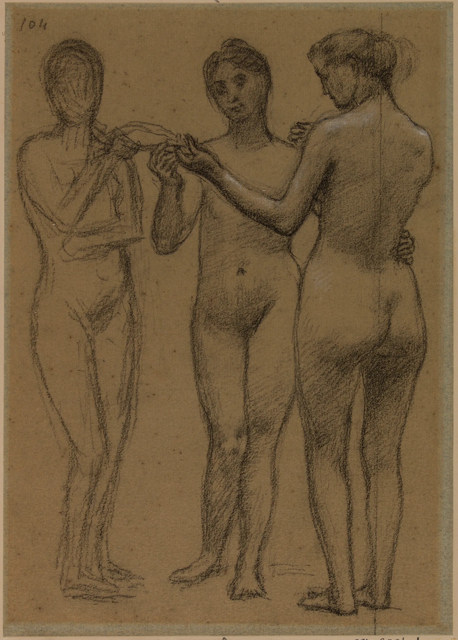 Groupe De Trois Femmes Wall Art by Pierre Puvis de Chavannes - Canvas Print
