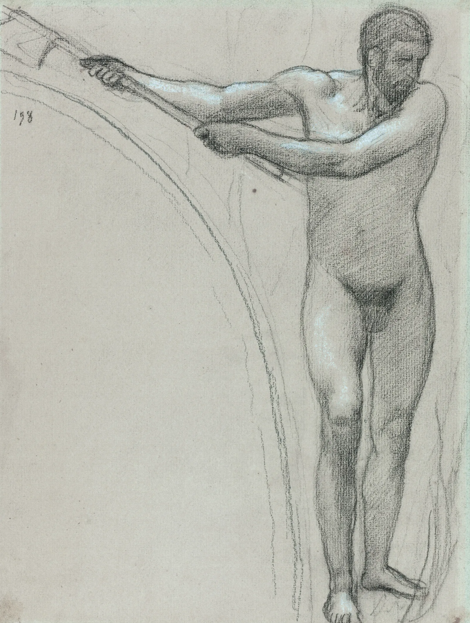 Homme Debout Brandissant Une Hache Wall Art by Pierre Puvis de Chavannes - Canvas Print