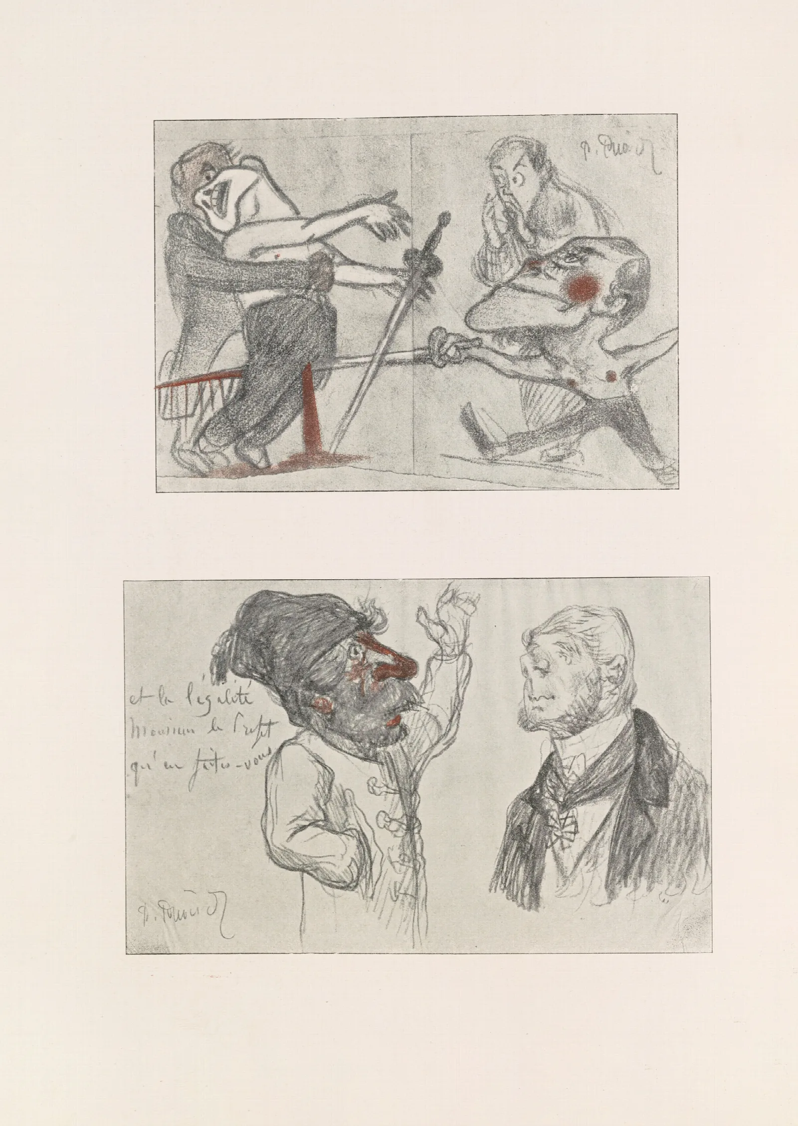 Les Caricatures De Puvis De Chavannes Pl 34 Wall Art by Pierre Puvis de Chavannes - Canvas Print