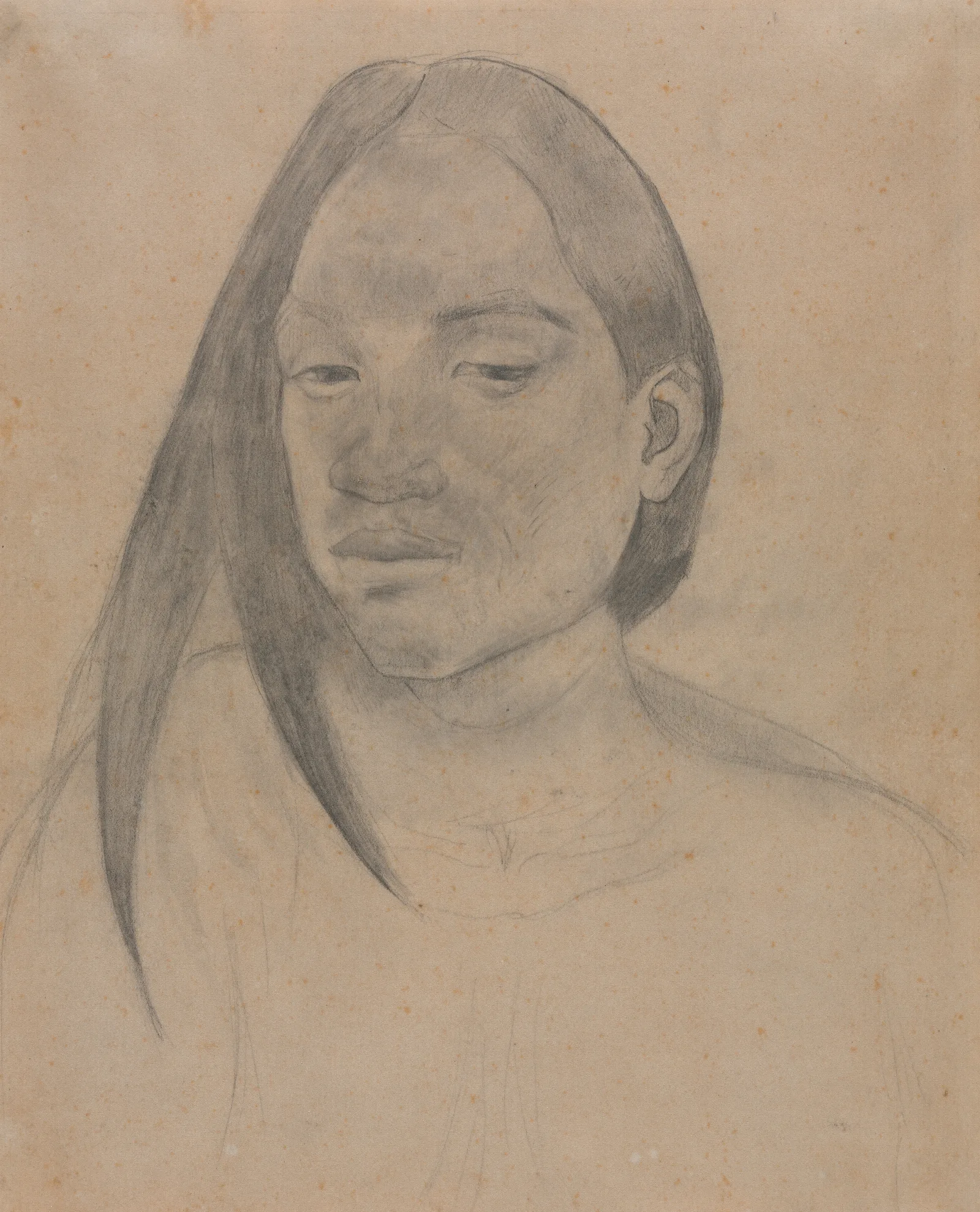 Head Of A Tahitian Woman Wall Art by Paul Gauguin - Canvas Print