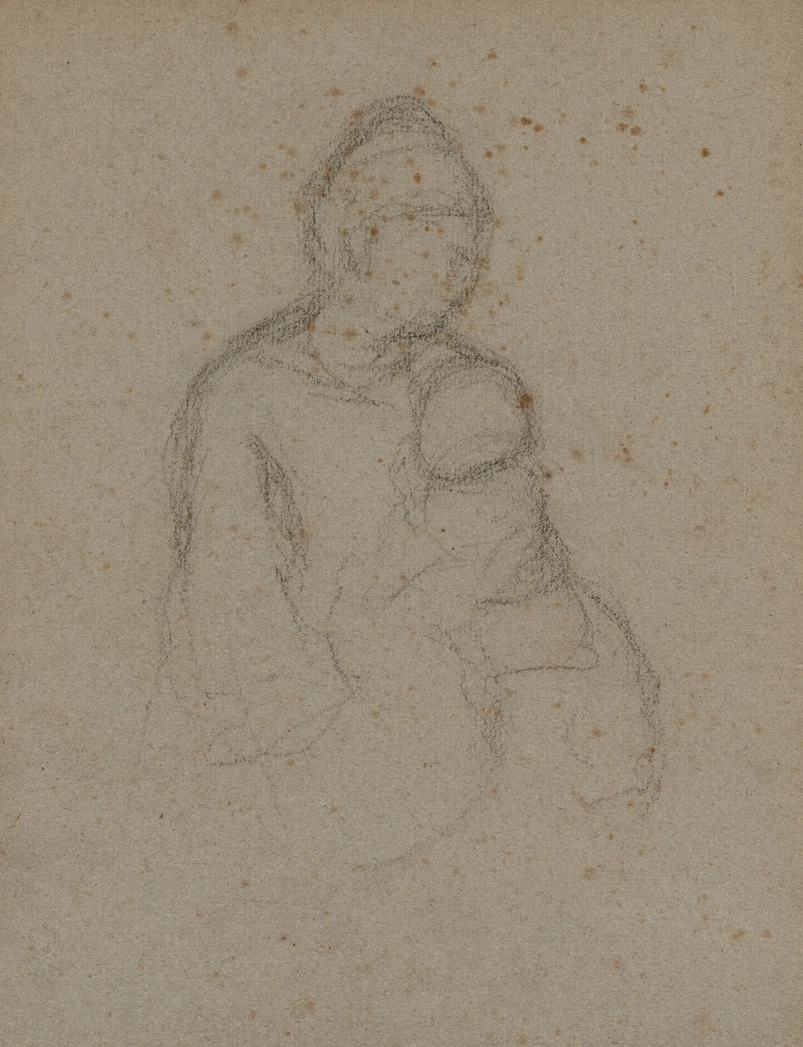 Mother And Child Recto Wall Art by Paul Gauguin - Canvas Print