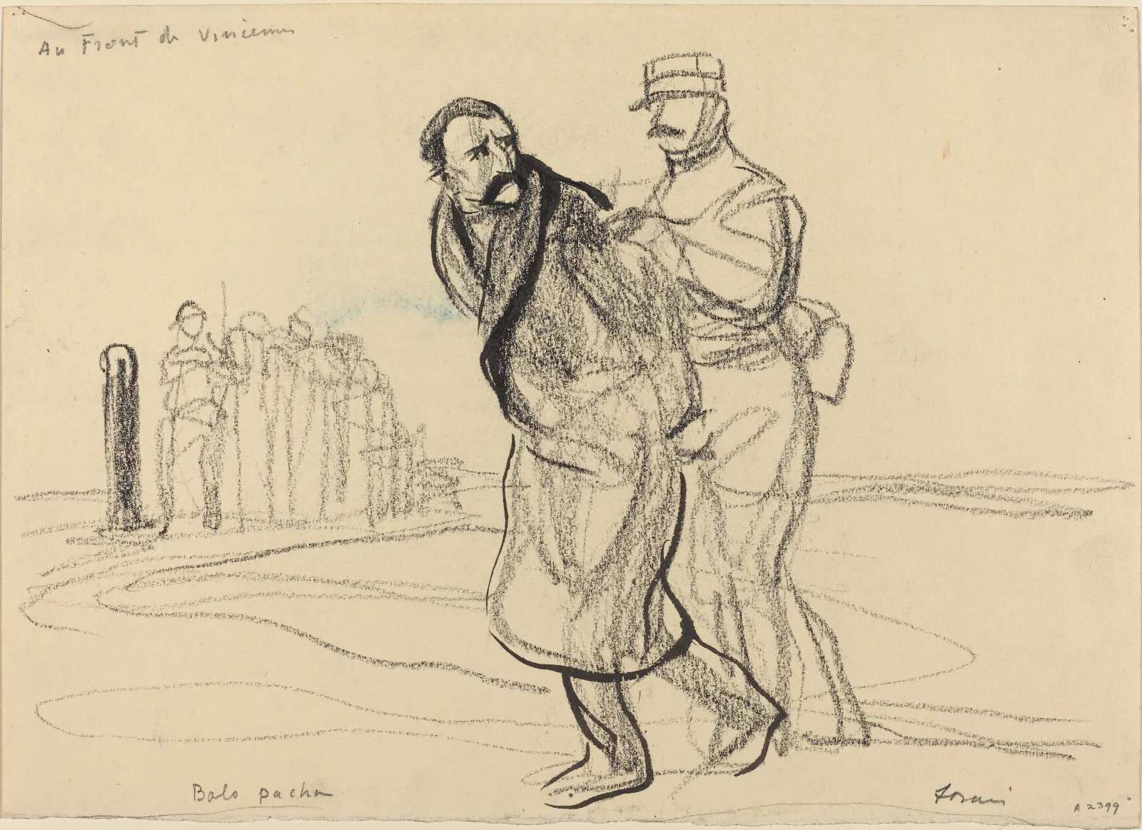 Au Front De Vincennes Bolo Pacha Ii Wall Art by Jean-Louis Forain - Canvas Print