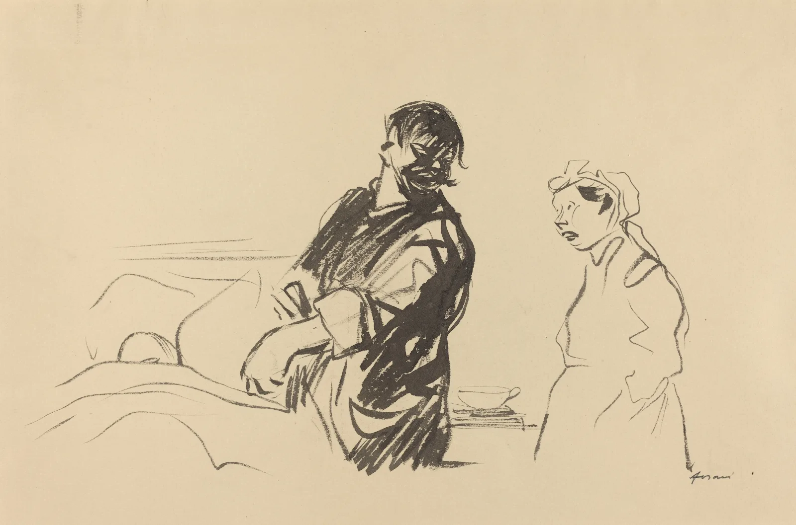 Hospital Scene Wall Art by Jean-Louis Forain - Canvas Print