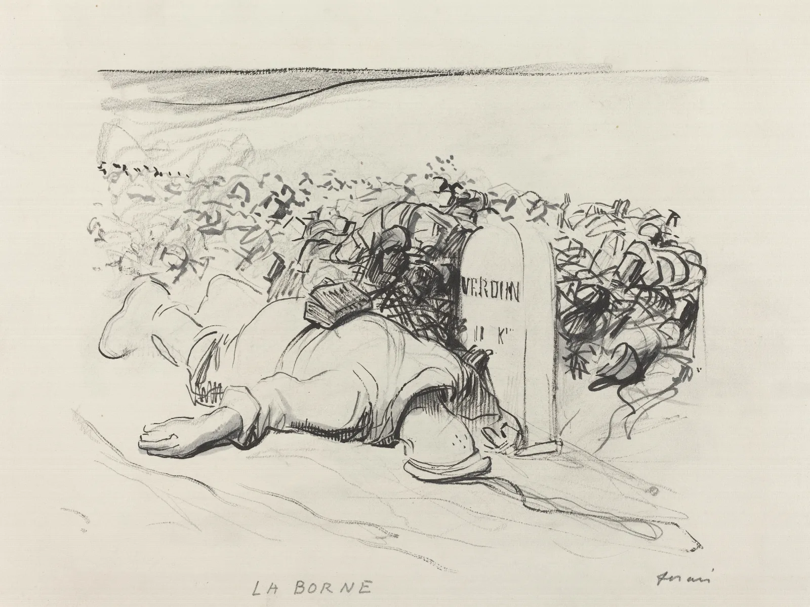 La Borne Verdun Wall Art by Jean-Louis Forain - Canvas Print