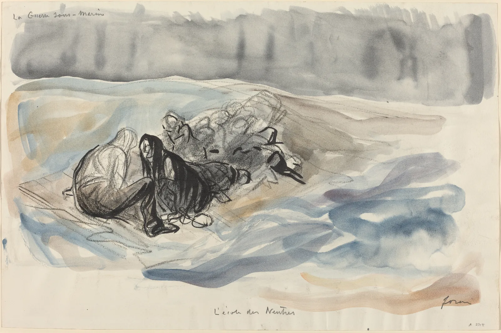 La Guerre Sous Marine Lecole Des Neutres Wall Art by Jean-Louis Forain - Canvas Print
