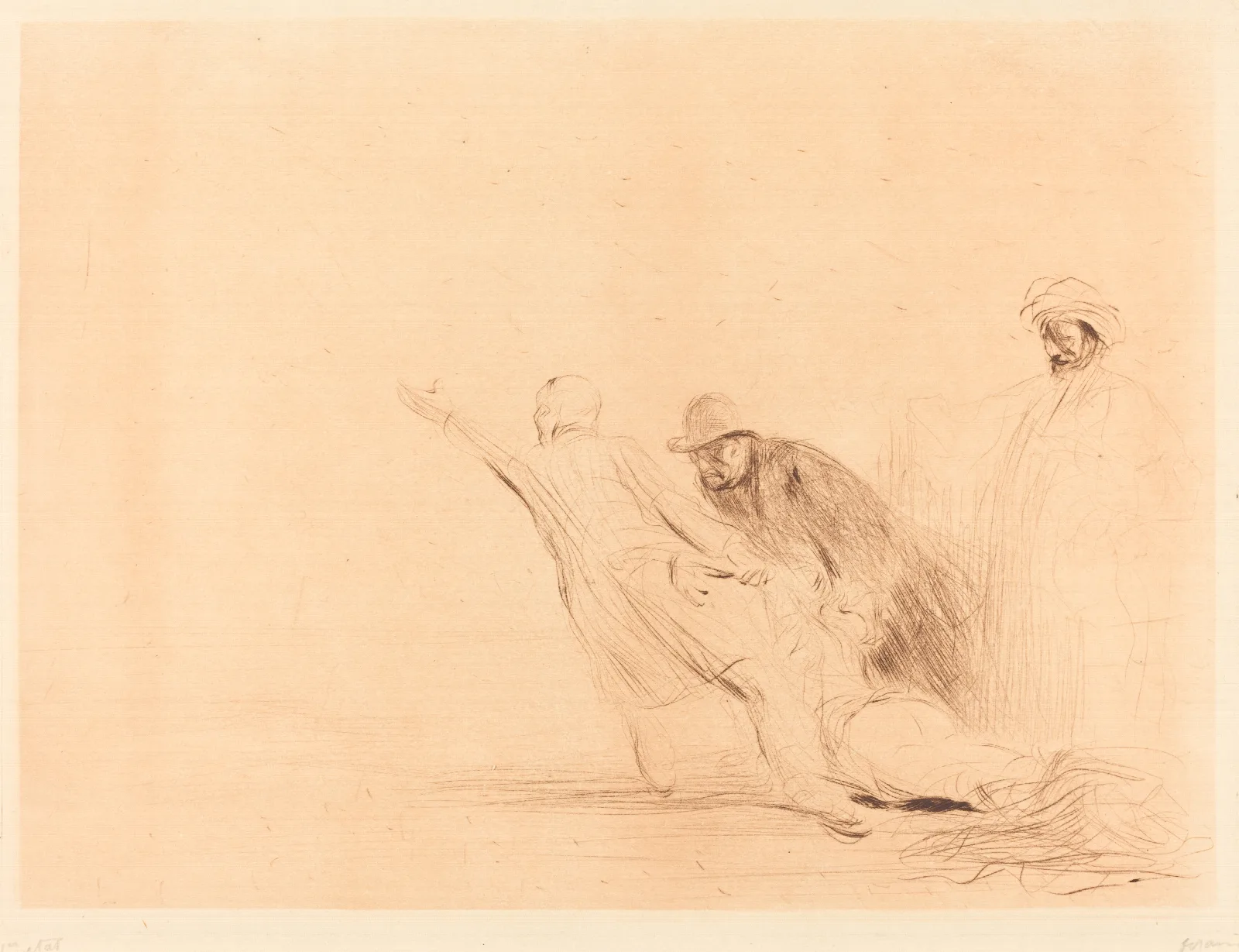 The Adulteress Third Plate Wall Art by Jean-Louis Forain - Canvas Print