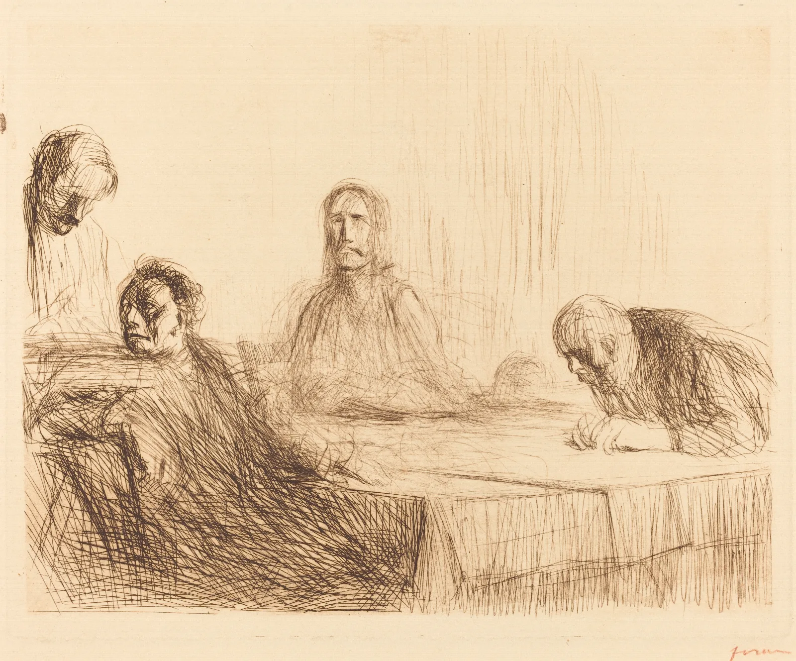 The Supper At Emmaus Second Plate Wall Art by Jean-Louis Forain - Canvas Print
