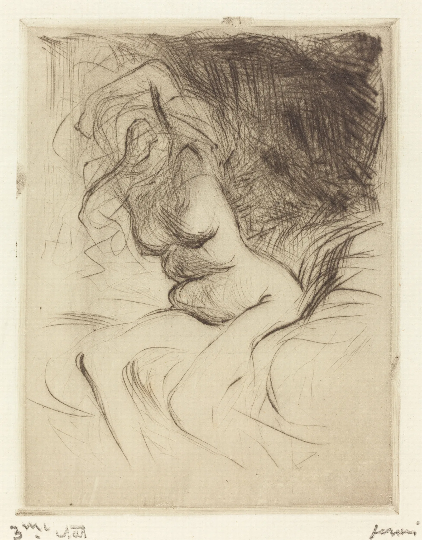 Woman Taking Off Her Chemise Wall Art by Jean-Louis Forain - Canvas Print