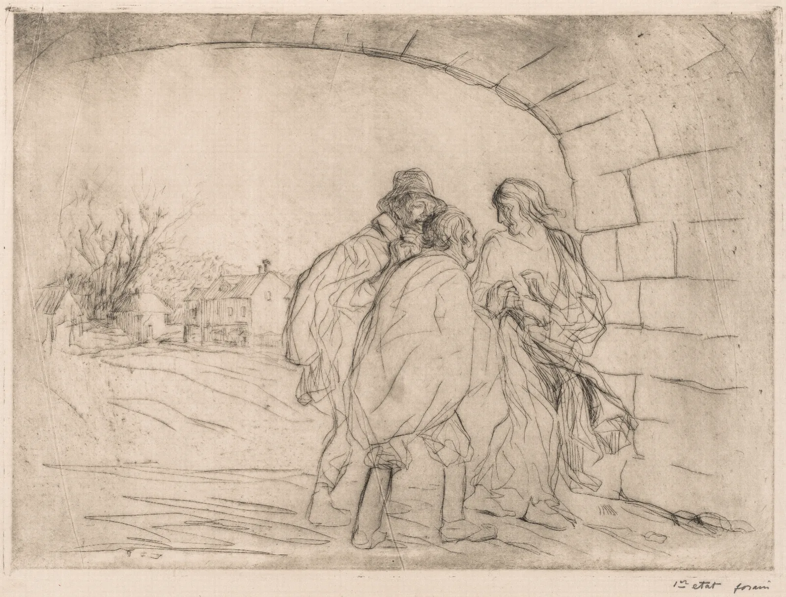 Encounter Under The Vault Wall Art by Jean-Louis Forain - Canvas Print