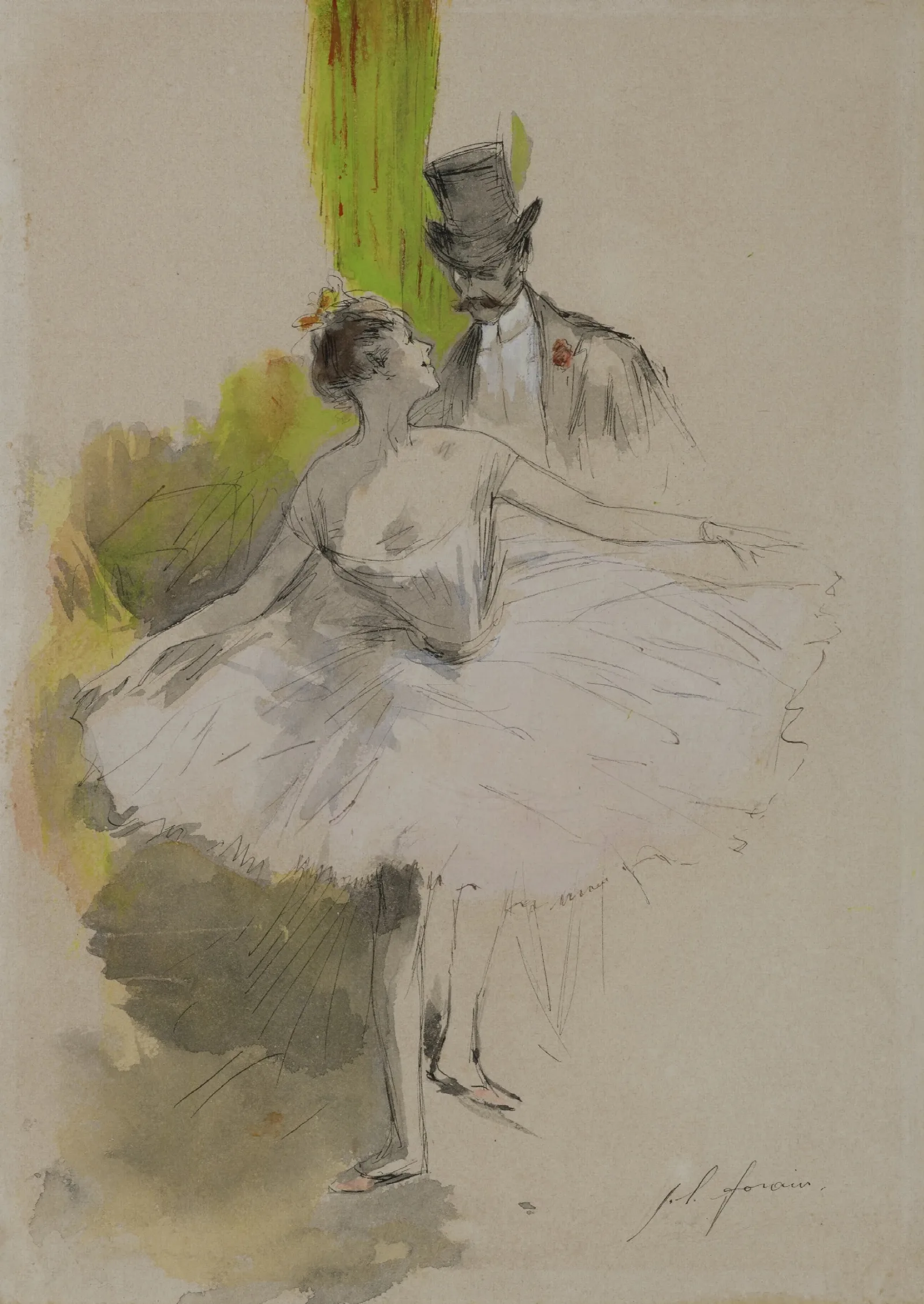 Dans Les Coulisses 3 Wall Art by Jean-Louis Forain - Canvas Print