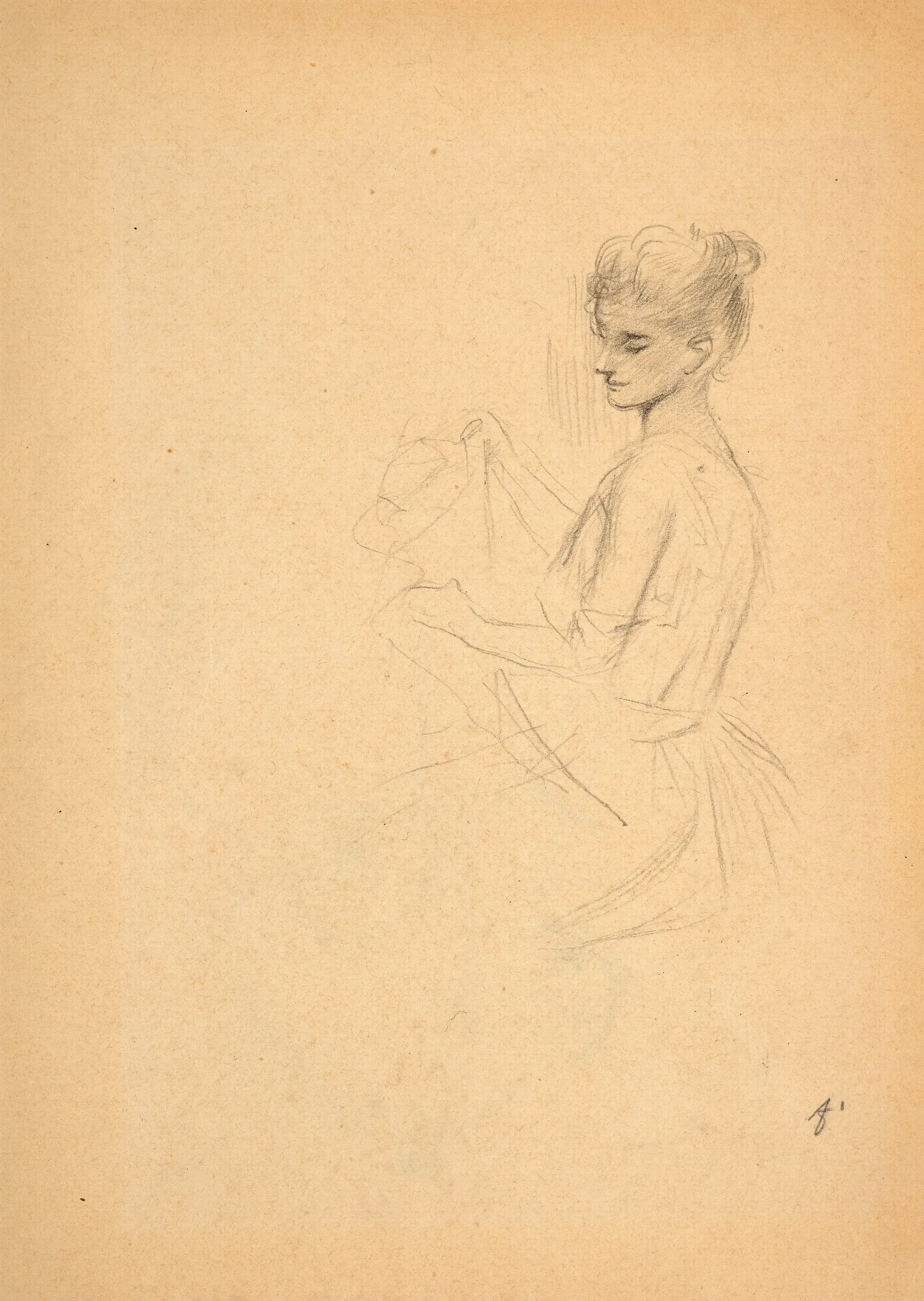 Study Of A Woman In Profile 2 Wall Art by Jean-Louis Forain - Canvas Print