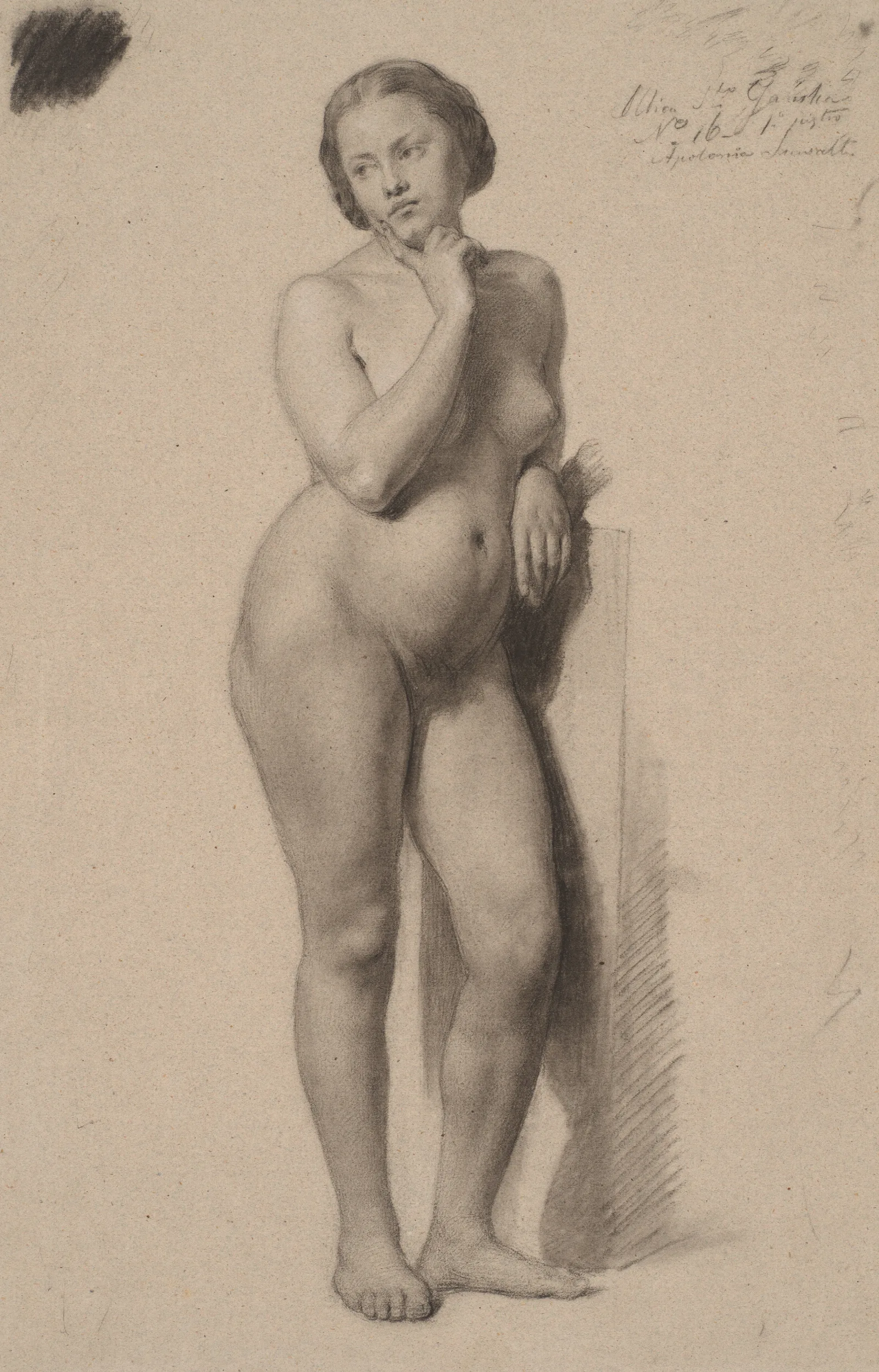 Female Nude Study 4 Wall Art by Józef Simmler - Canvas Print