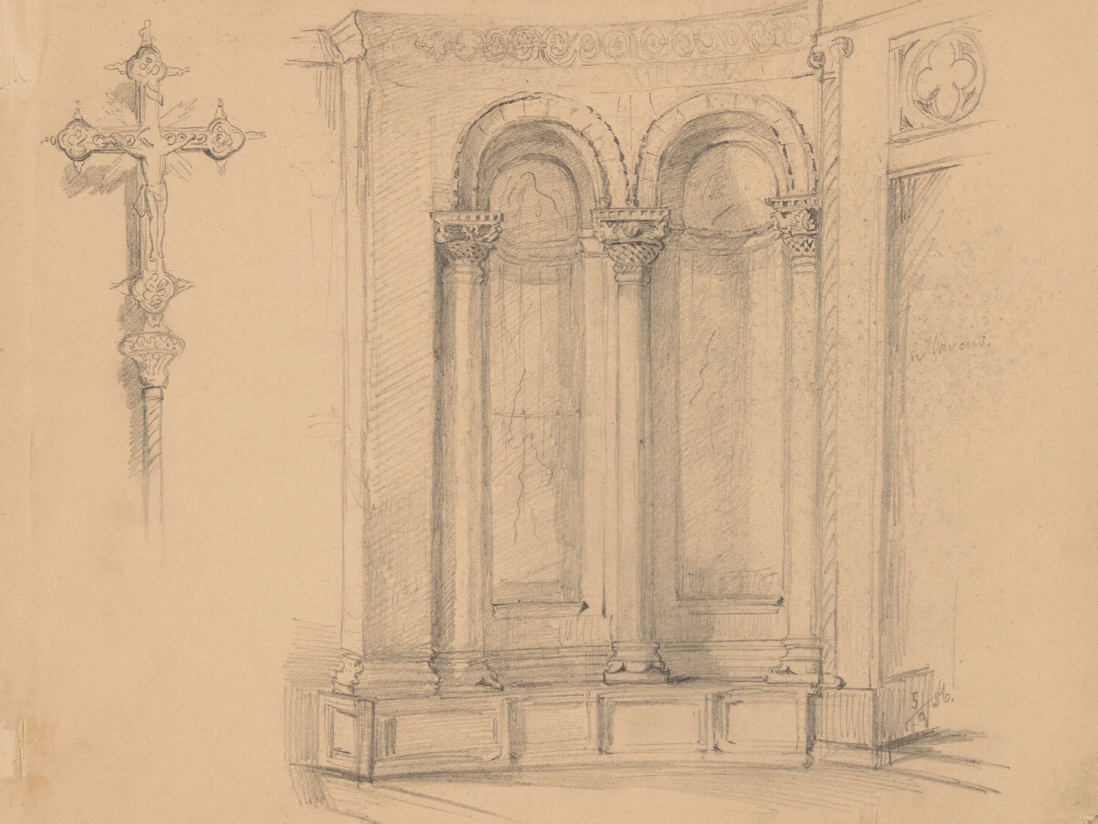 Fragment Of The Interior Of St Marks Church In Venice Wall Art by Józef Simmler - Canvas Print