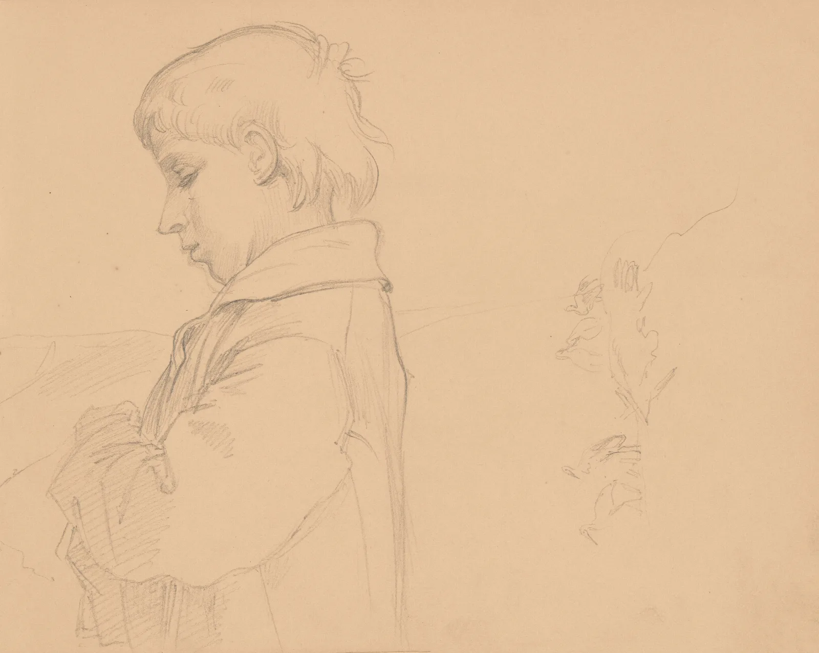 Half Length Figure Of A Boy In Profile To The Left Wall Art by Józef Simmler - Canvas Print