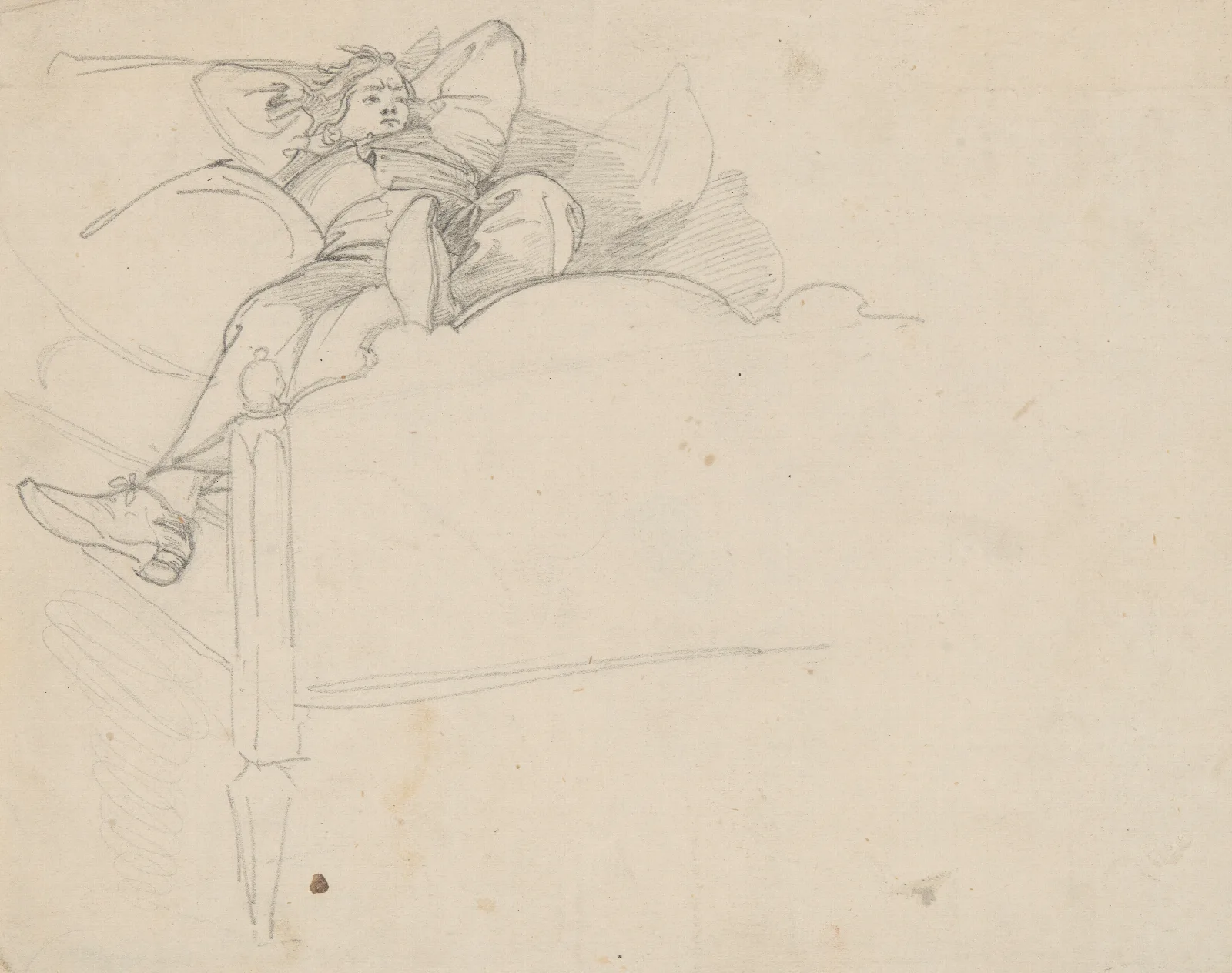 Man Resting On A Bed Wall Art by Józef Simmler - Canvas Print