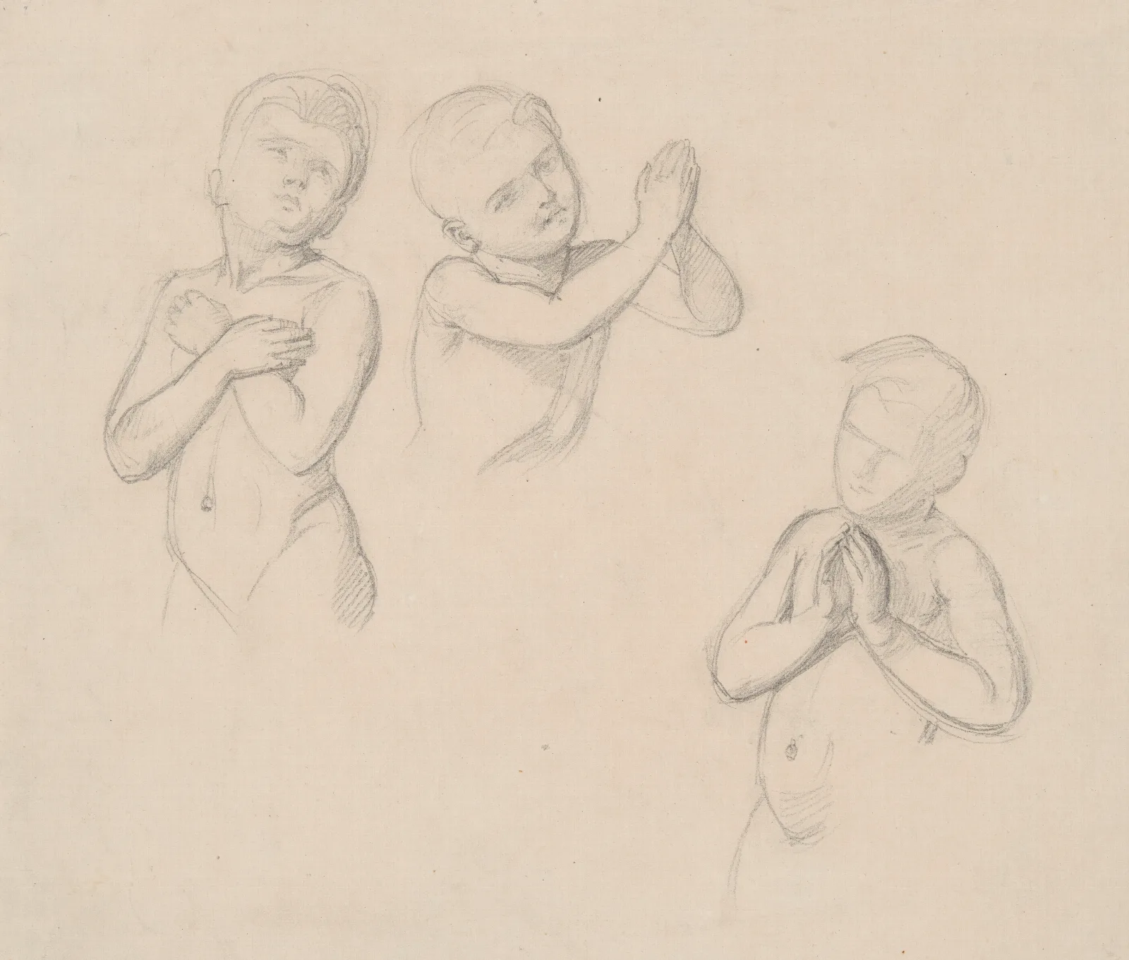 Nude Studies Of Boys For The Figures Of Angels In The Painting The Immaculate Conception Of The Blessed Virgin Mary Wall Art by Józef Simmler - Canvas Print
