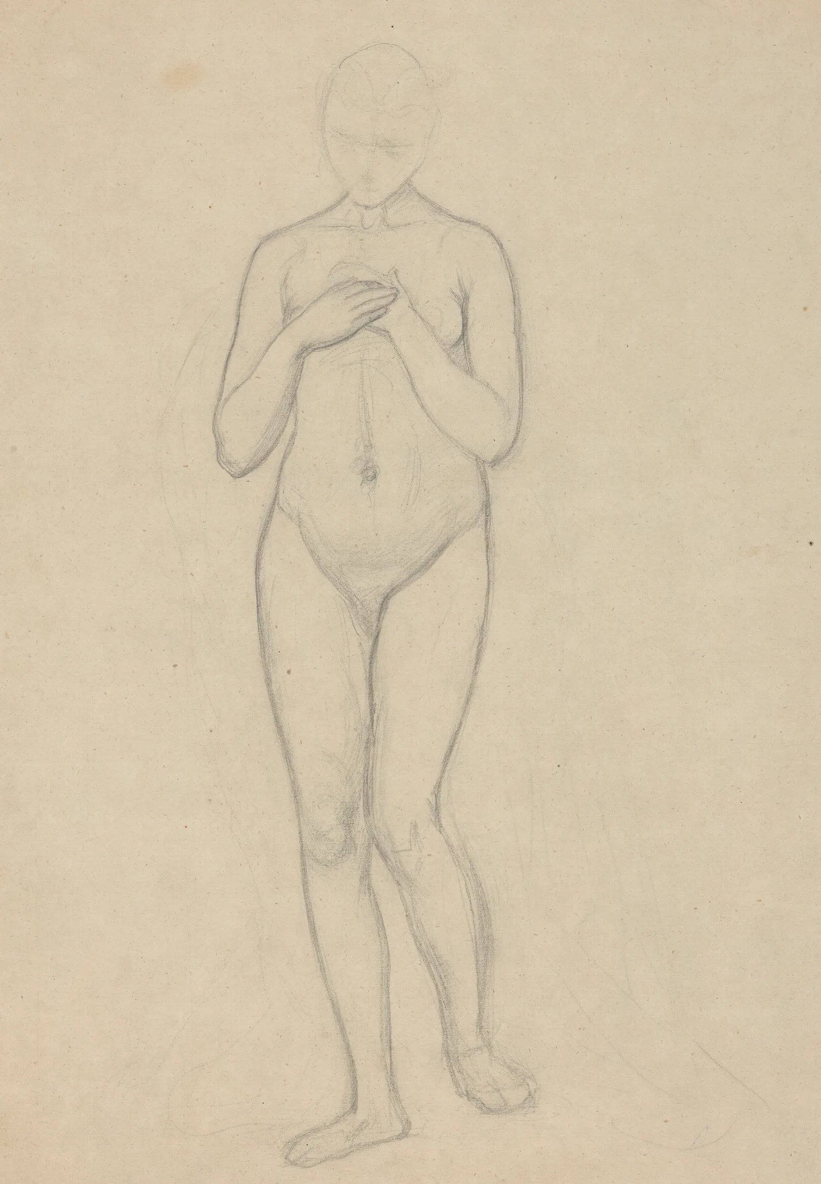 Nude Study For The Figure Of Mary In The Painting The Immaculate Conception Of The Blessed Virgin Mary Wall Art by Józef Simmler - Canvas Print