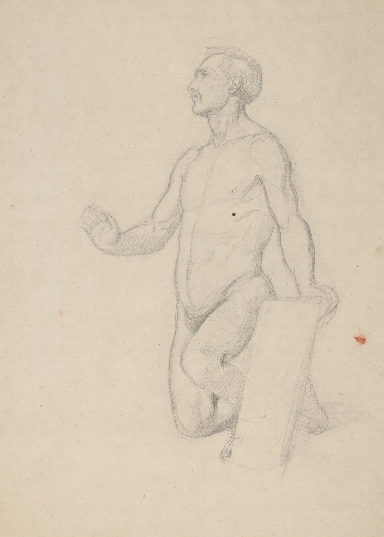Nude Study For The Figure Of Moses In The Painting The Immaculate Conception Of The Blessed Virgin Mary Wall Art by Józef Simmler - Canvas Print