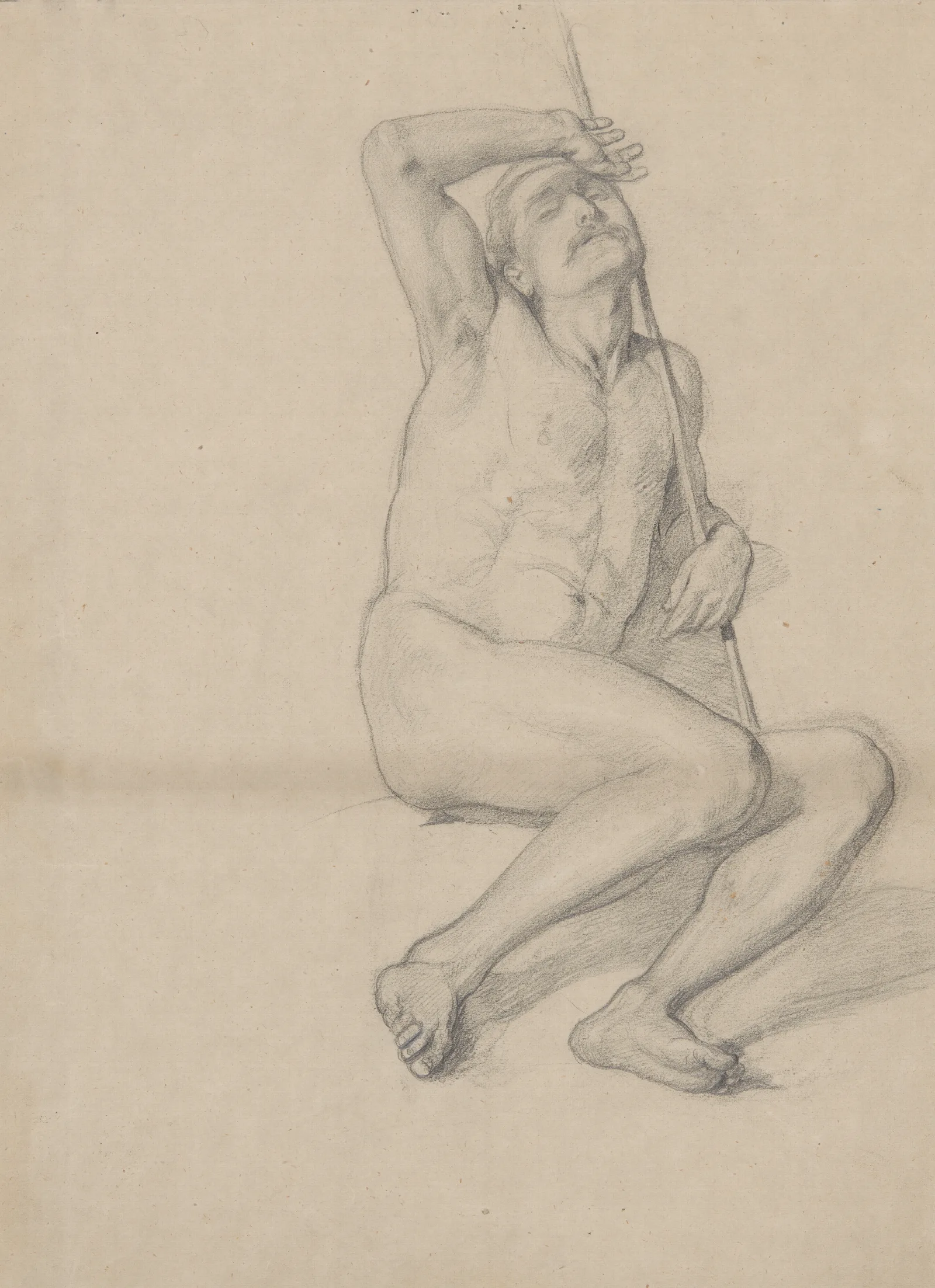 Nude Study For The Figure Of Patriarch Jacob In The Painting The Immaculate Conception Of The Blessed Virgin Mary Wall Art by Józef Simmler - Canvas Print