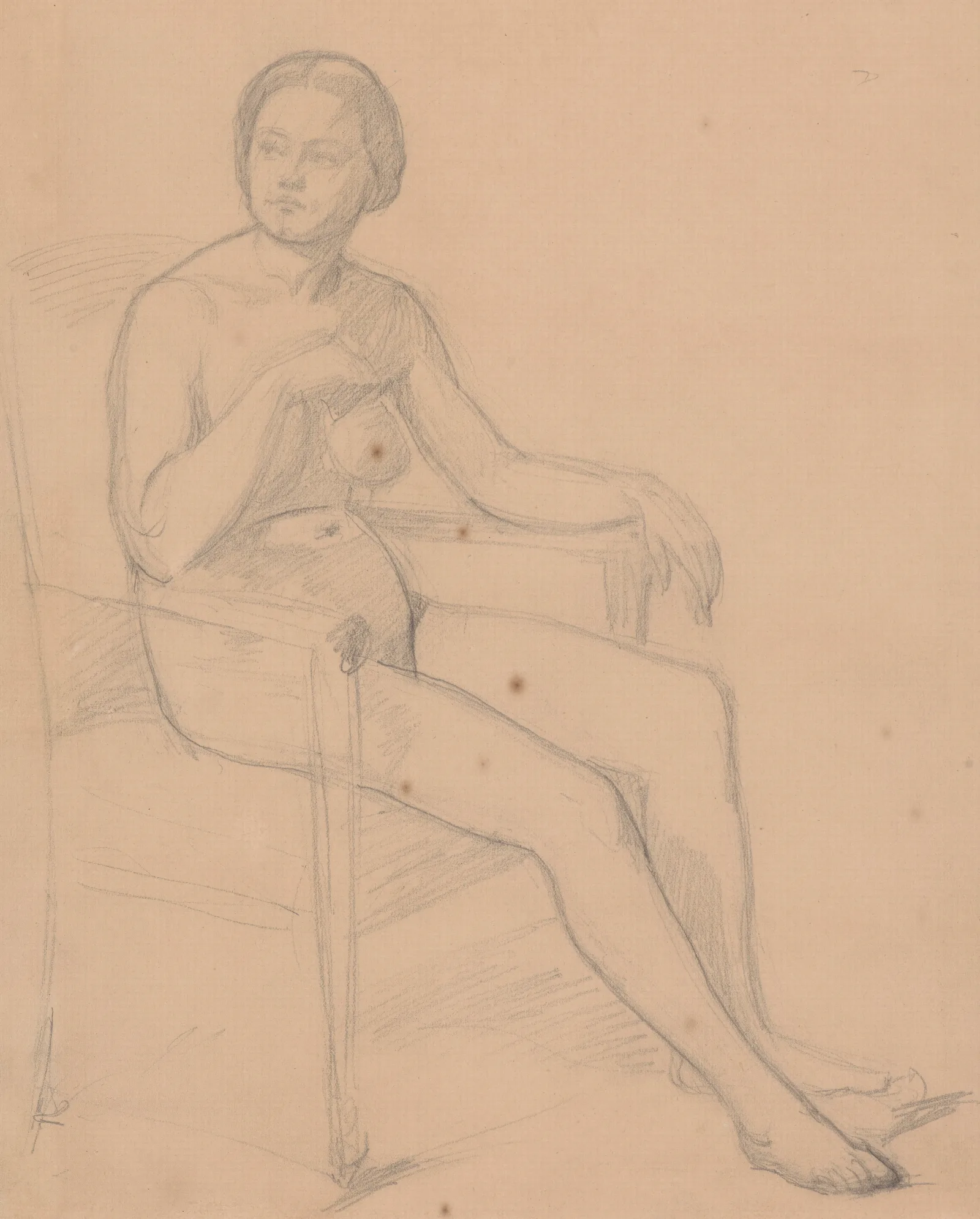 Nude Study Of Queen Bona For The Painting The Upbringing Of Sigismund Augustus Wall Art by Józef Simmler - Canvas Print